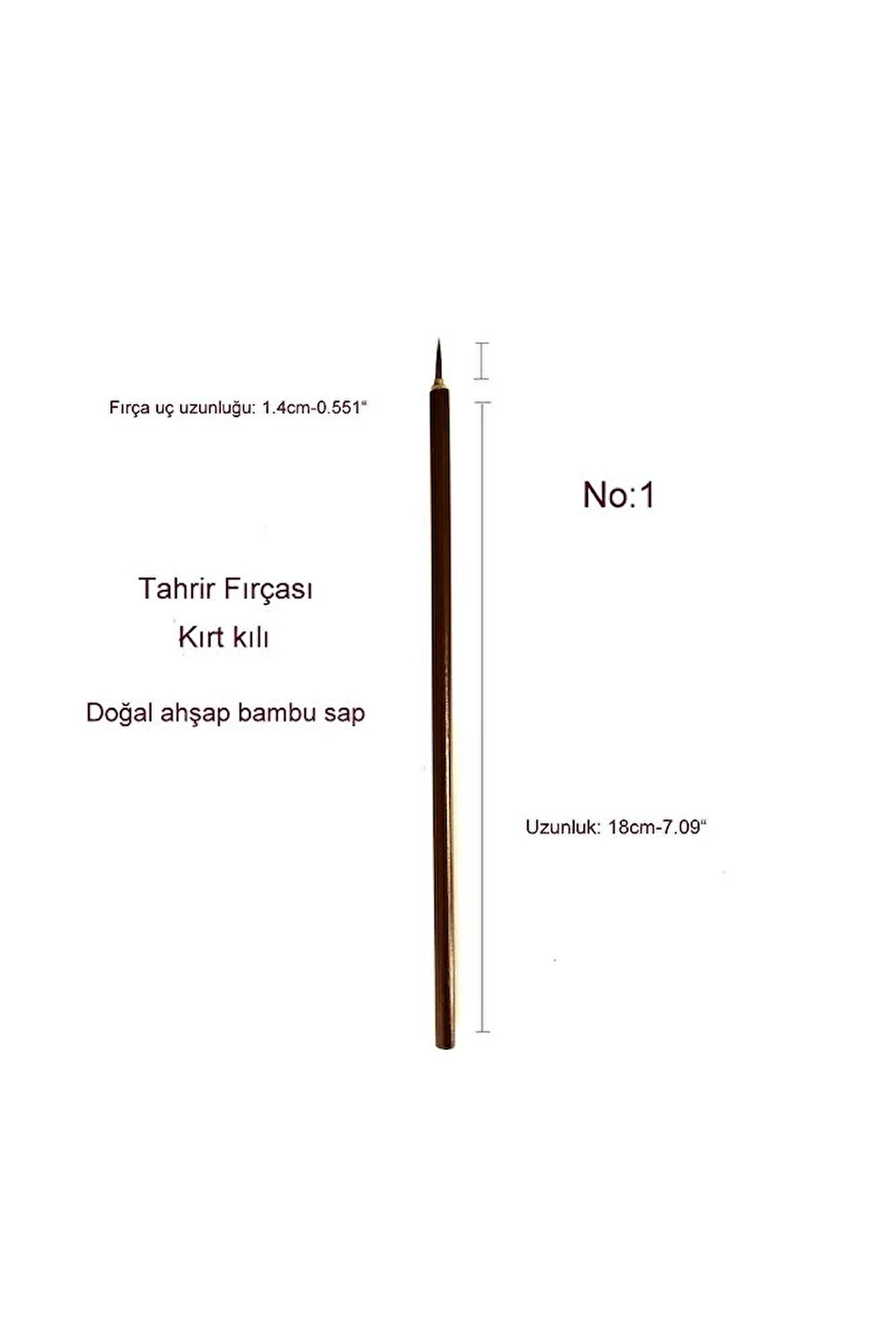 Tahrir fırçası kurt kılı No:1, çini, seramik, tezhip, minyatür, boyama, hobi işleri-1 adet