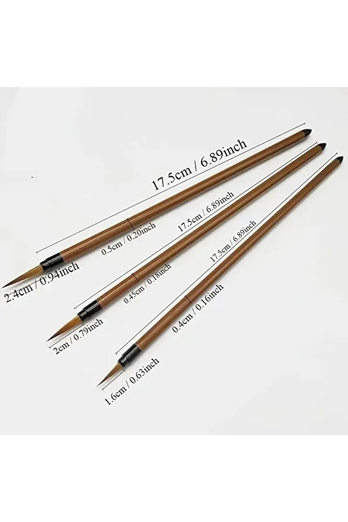 Tahrir Fırça Seti 1-2-3 Numara, Kurt Kılı, Çini, Seramik, Tezhip, Minyatür, Boyama-set 3 Adet