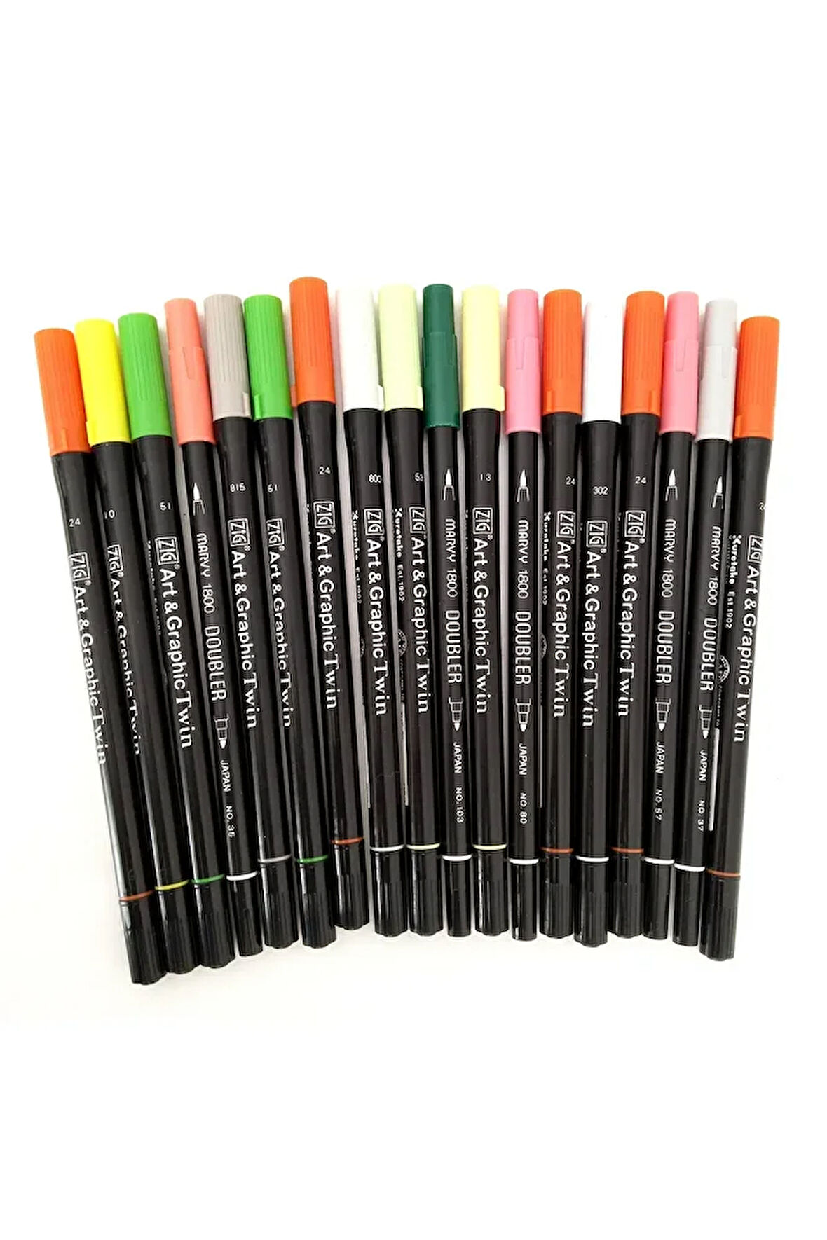 Zig Art&Graphic Twin Tut-80 ve Marvy Brush kalem seti-18 Adet set