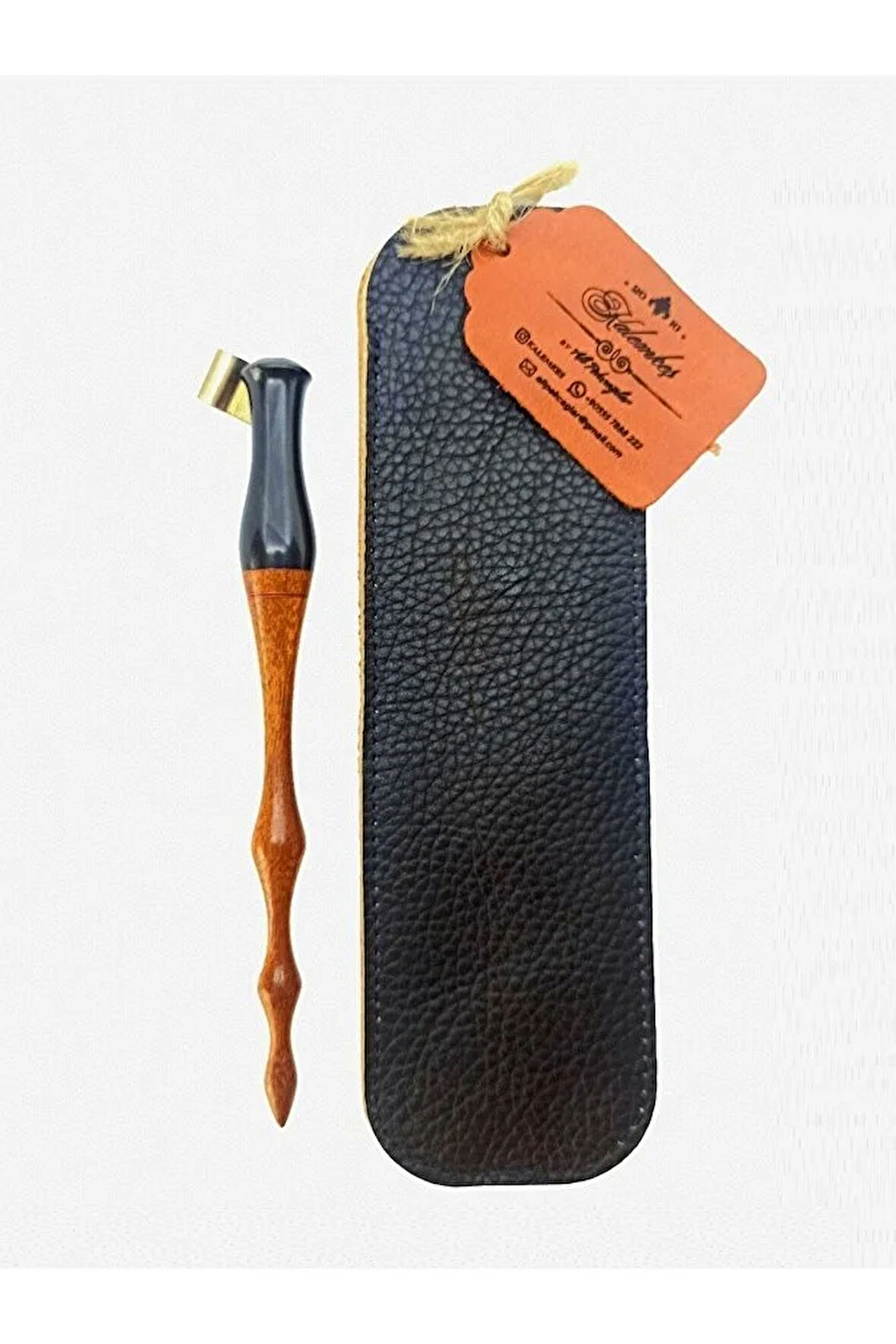 El Yapımı Copperplate Obliq Kalem Profesyonel-özel Deri Kılıfı Hediye-Akrilik Tik Ağacı