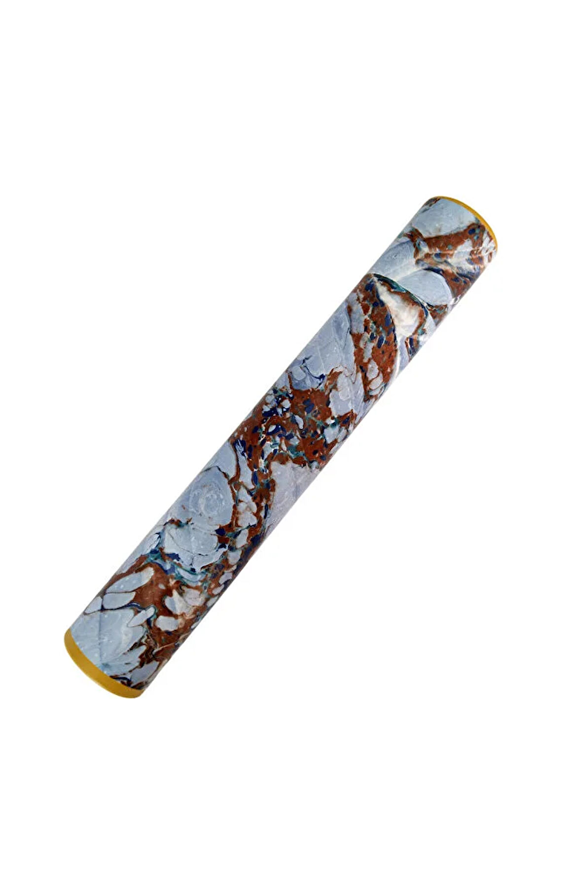 Ebru desenli kubur, fırça, kağıt , kalem saklama kutusu, süngerli silindir kutu, fırçalık-No:12