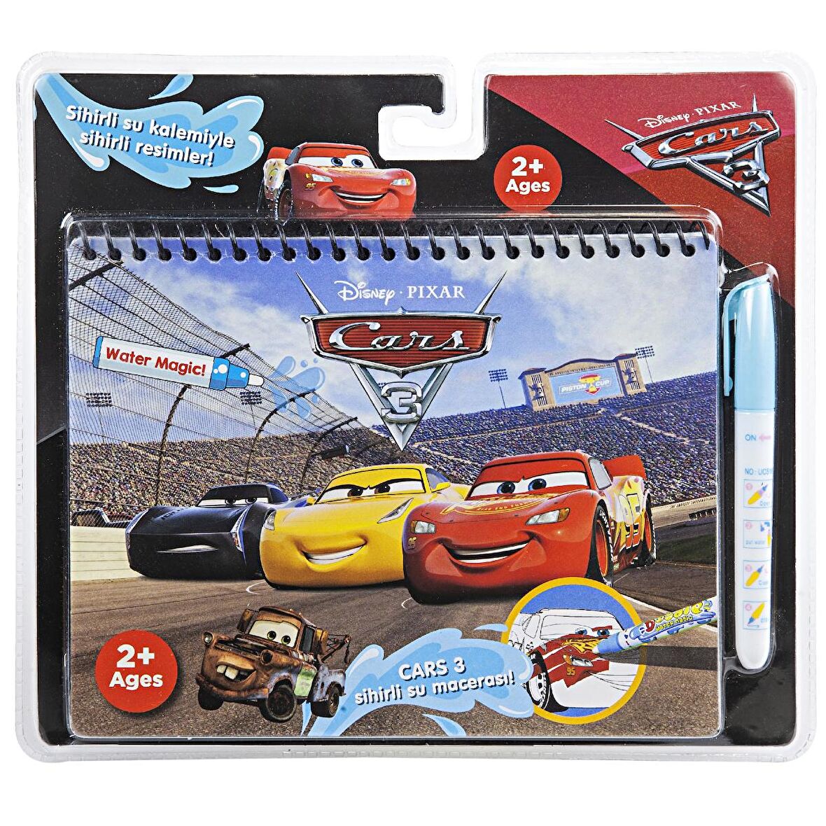 Disney Cars Şimşek McQueen Magic Water Painting Özel Sulu Kalem ile Sihirli Boyama Kitabı