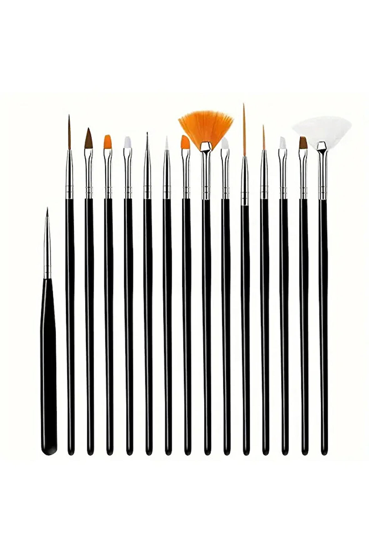 Detaylandırma, boyama, minyatür fırçası-suluboya, yağlı boya, tırnak boyama-15 parça