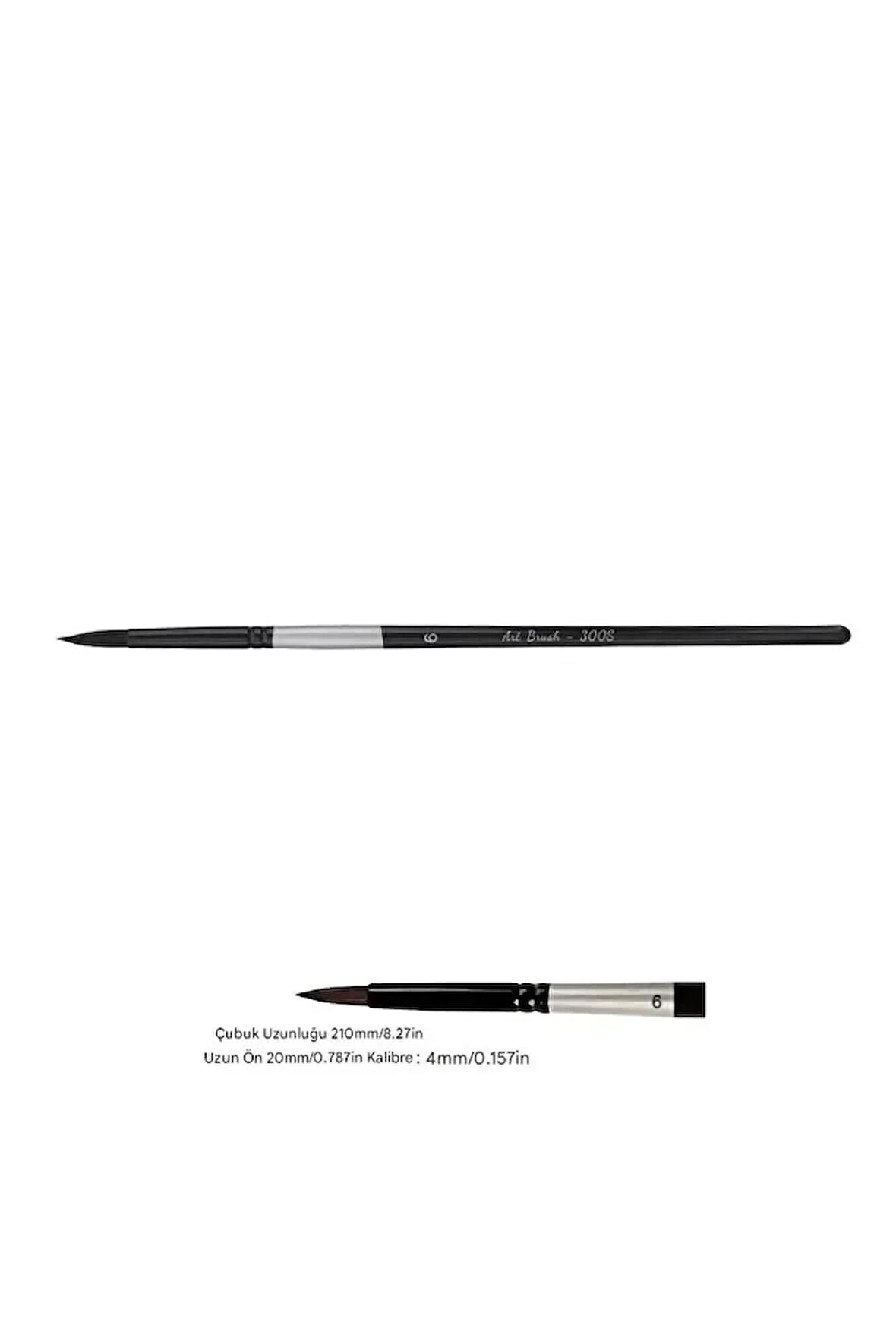 Profesyonel Sincap Saçı Fırça No:6-Tahrir Fırçası, Detay Boyama, Sulu Boya, Akrilik, Guaj, Yağlıboya