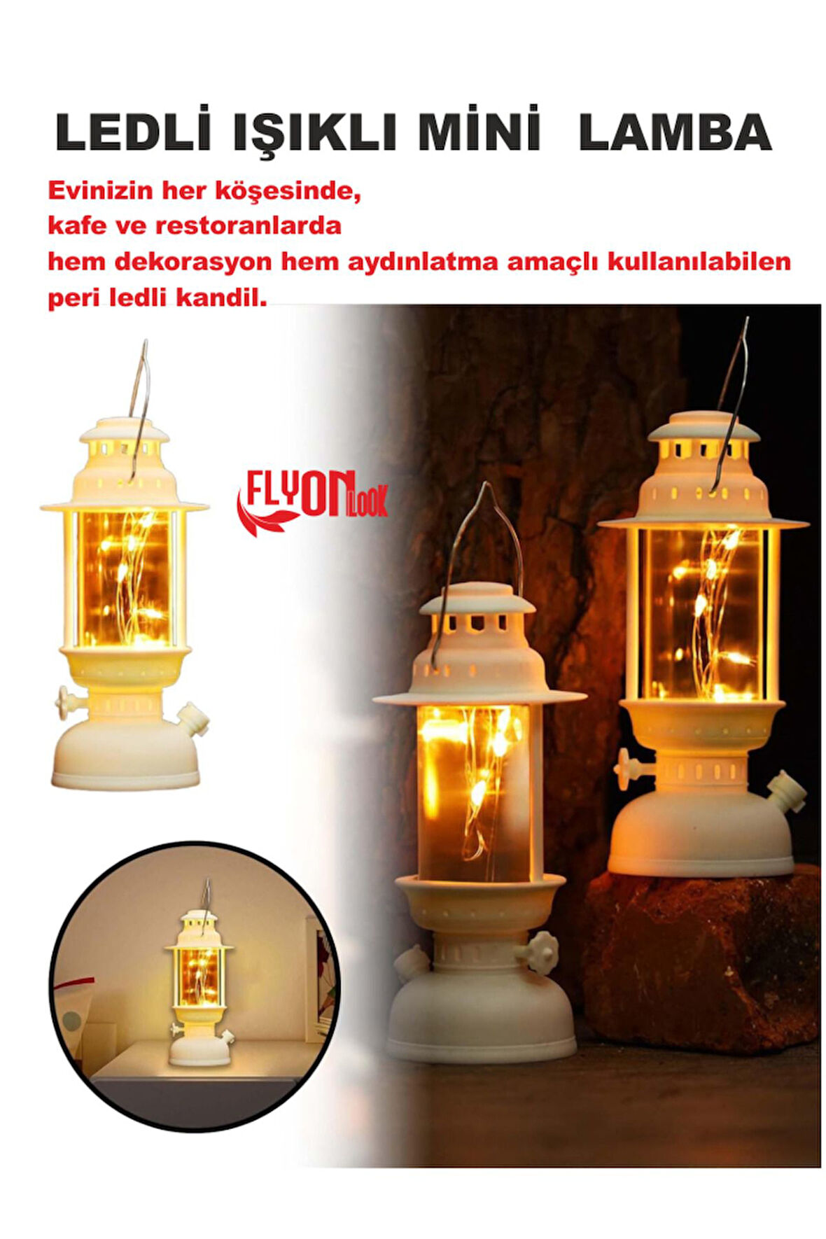 Led Mini Lamba Parti , Ev, Bahçe, Restorantlarda Hem Dekorasyon Hem Aydınlatma Fener Kamp Retro Tarz