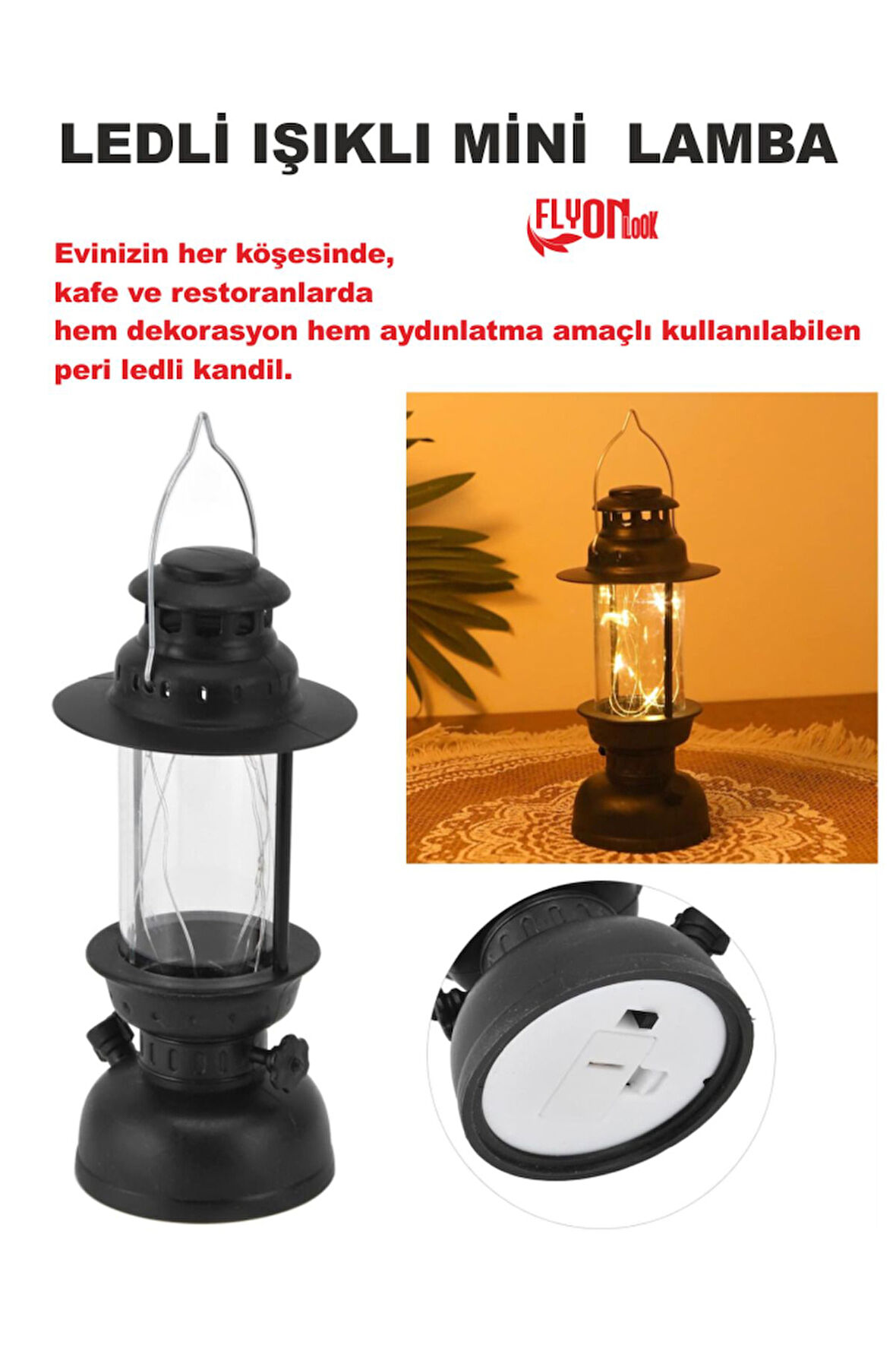 Led Mini Lamba Parti , Ev, Bahçe, Restorantlarda Hem Dekorasyon Hem Aydınlatma Fener Kamp Retro Tarz