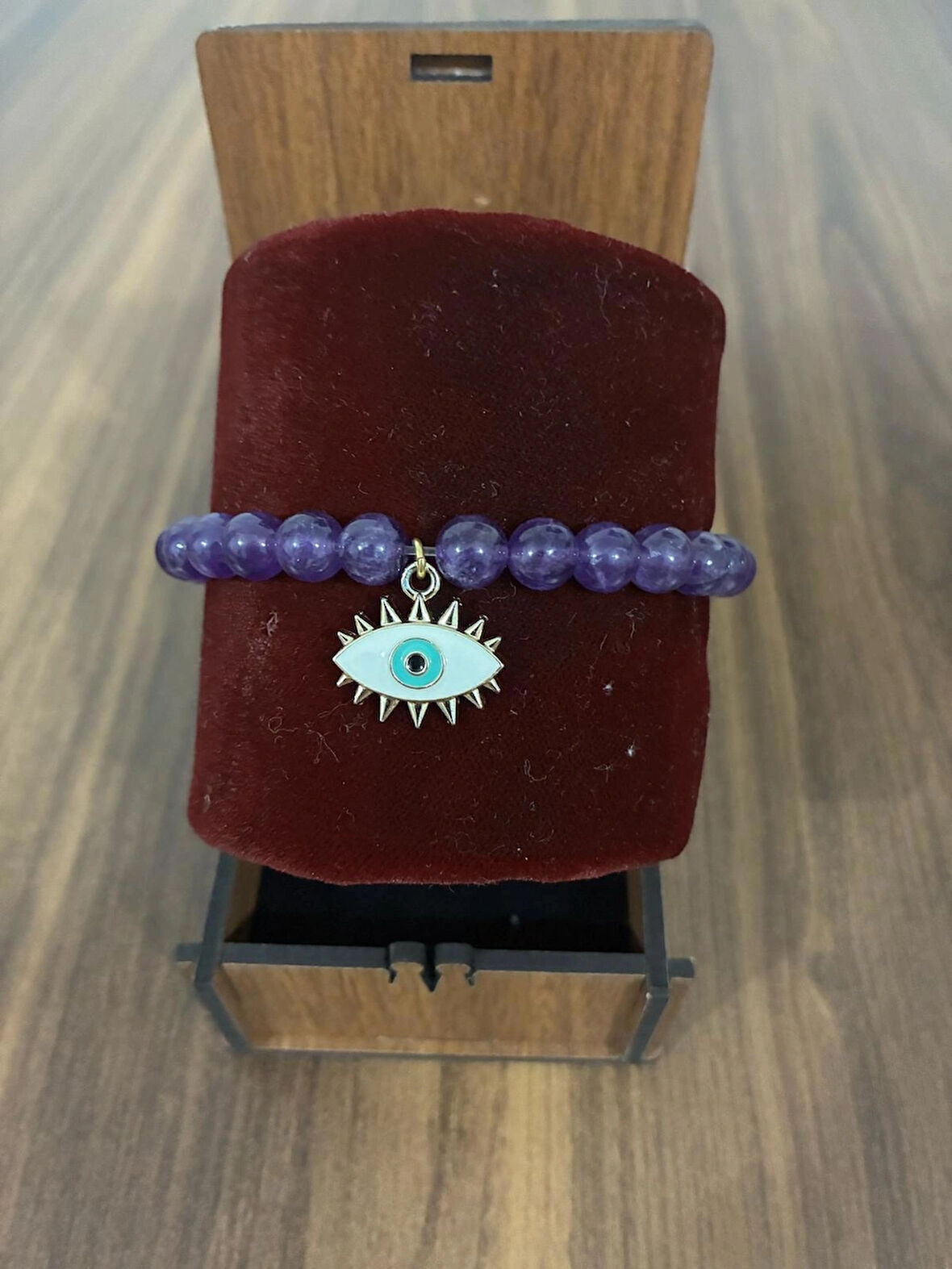 Göz Charmlı Ametist Doğal Taş Bileklik