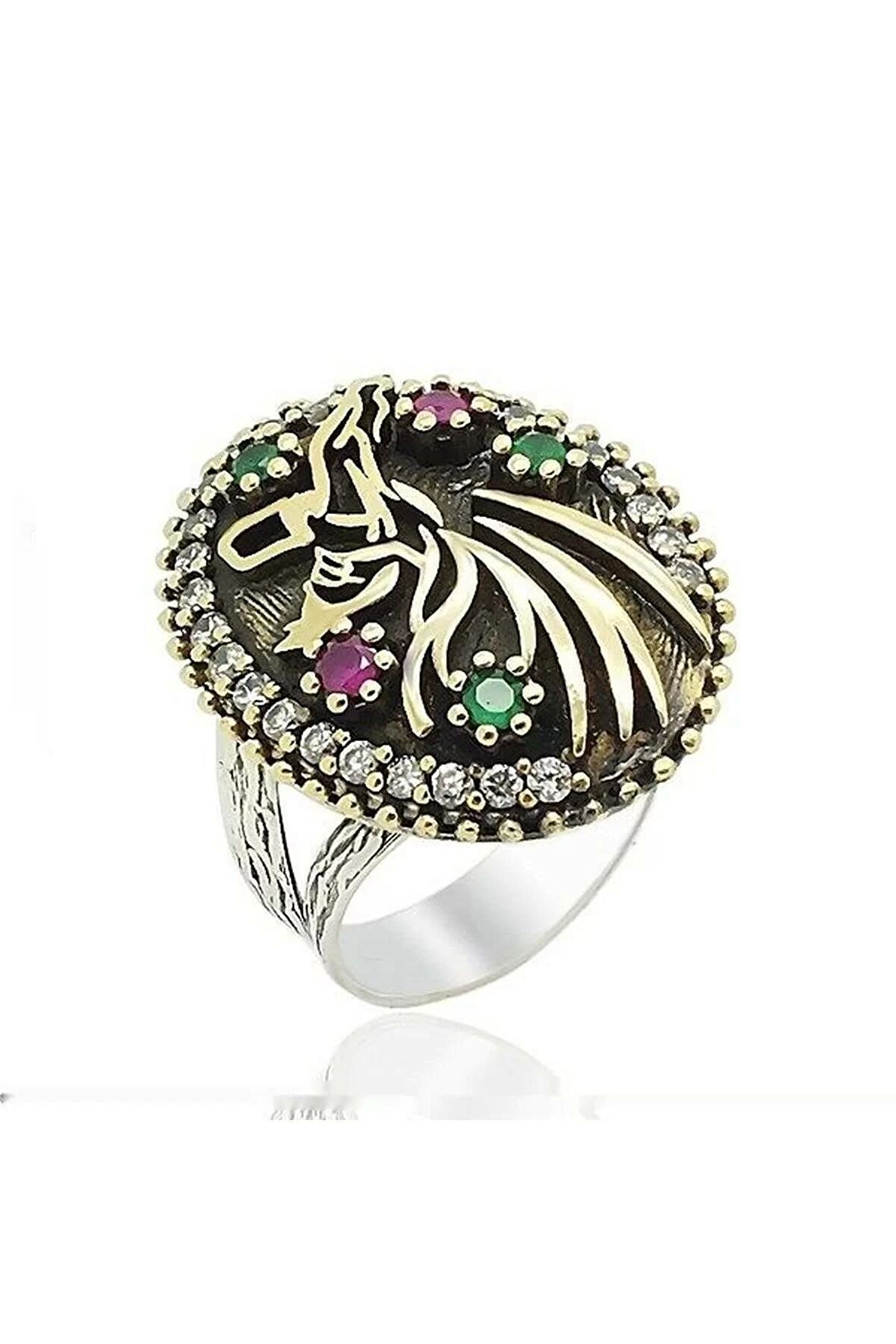 Semazen Serisi Gümüş Otantik Motifli Ayarlanabilir KadınYüzük