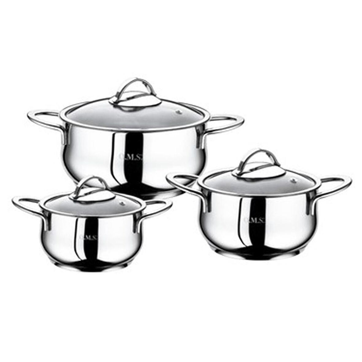 Oms Çelik Tencere Seti Güveç Model 3lü Çelik Tencere