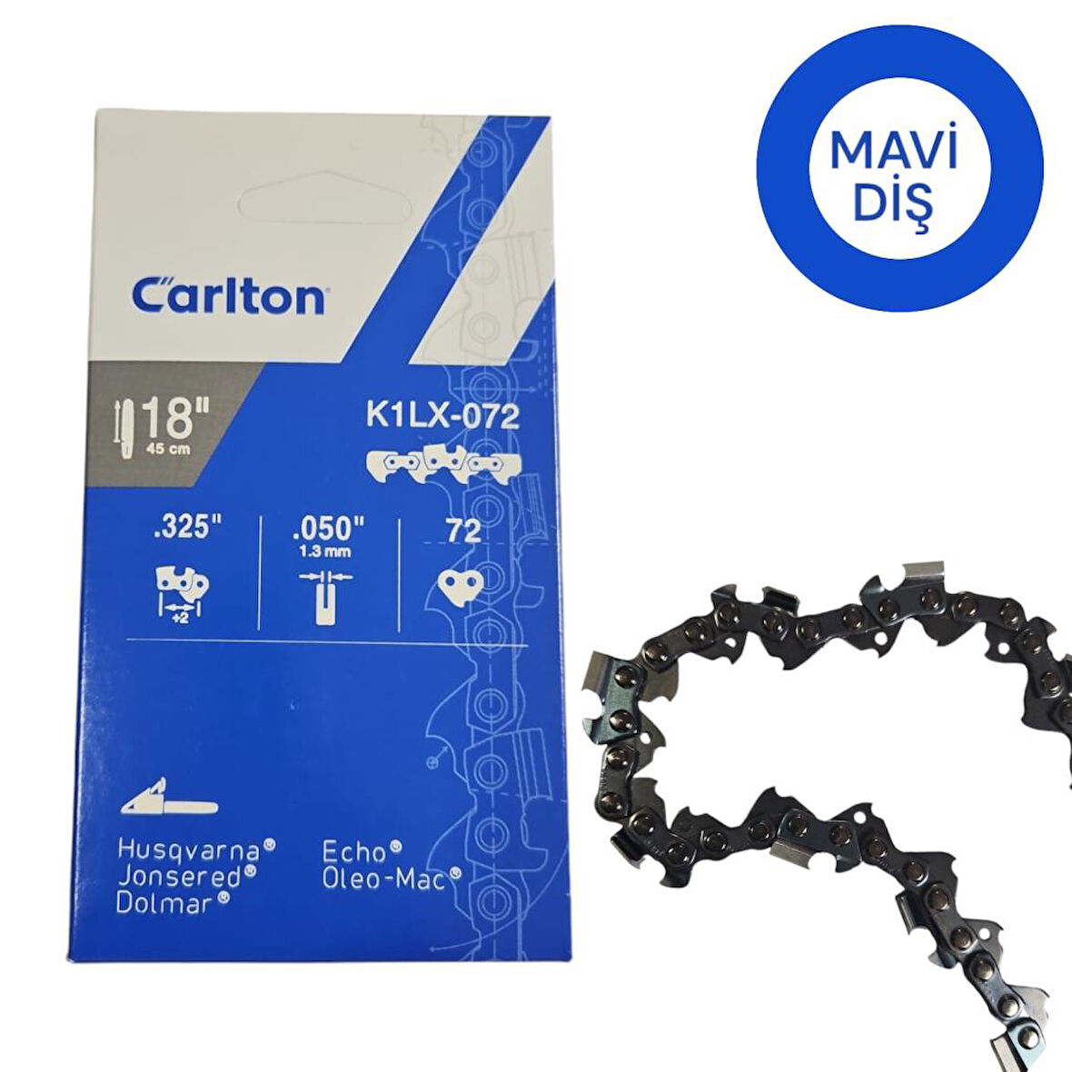 Carlton K1LX-72E .325-36 Diş Motorlu Testere Zinciri Köşeli 1.3mm