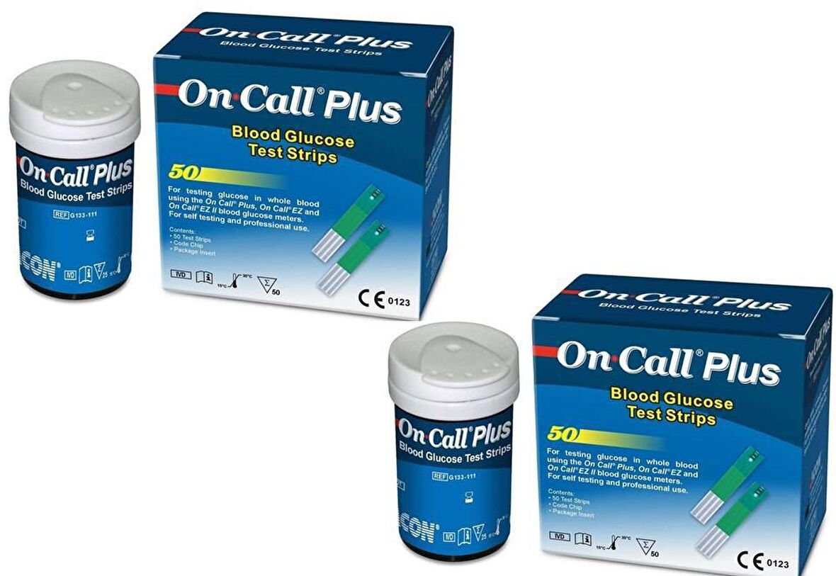 On Call Plus 100 Adet Seker Ölçüm Çubuğu / Strip