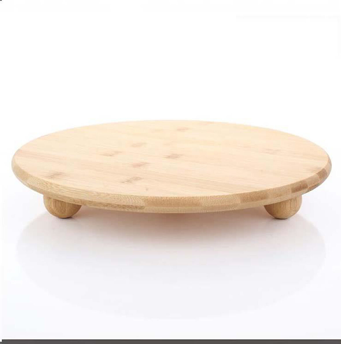 Bambu Yuvarlak Sunumluk Top Ayaklı 