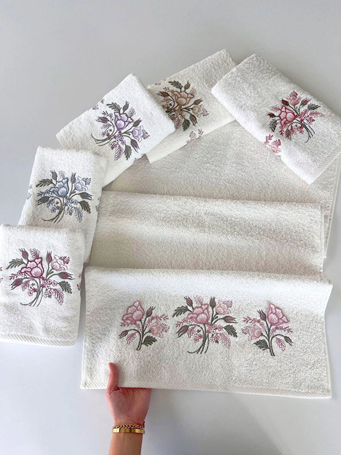 MYSOFT 6'LI 50X90 3D NAKIŞLI HAVLU - SÜMBÜL