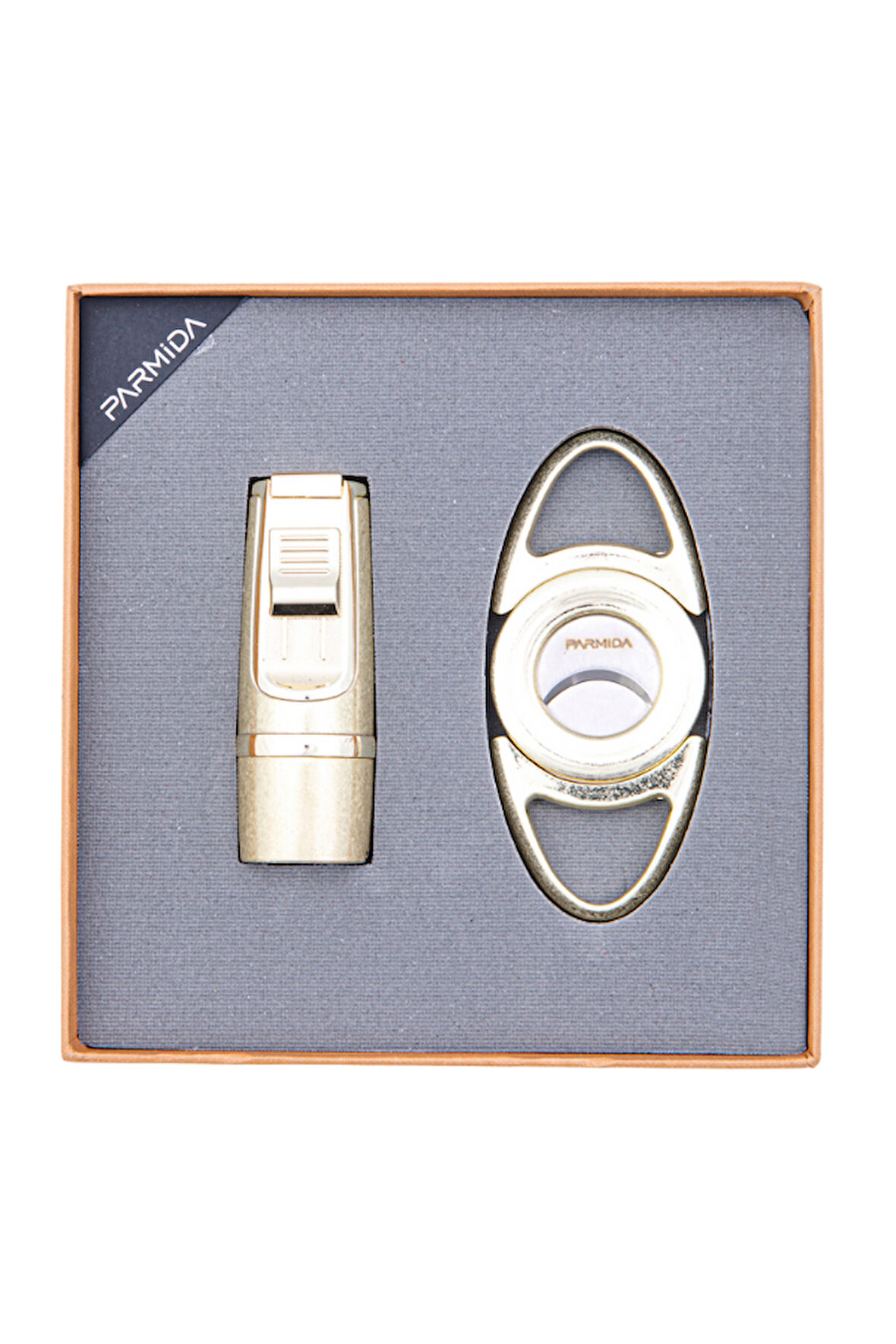 Parmida Çakmak Kesici İkili Fırçalı Gold Puro Seti