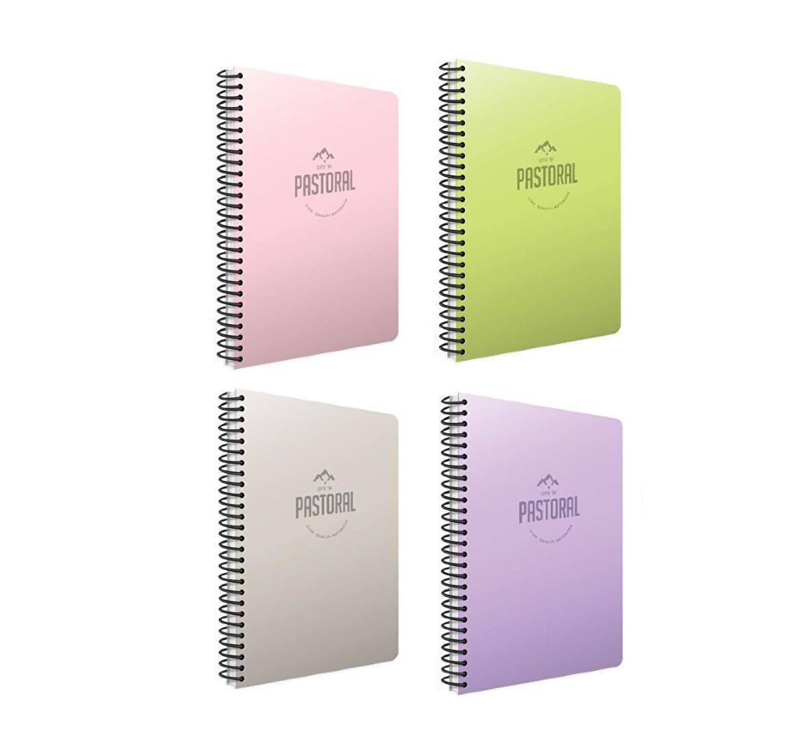 Gıpta Pastoral 17x24 96 Yaprak Plastik Kapak Spiralli Defter Kareli 4 Adet