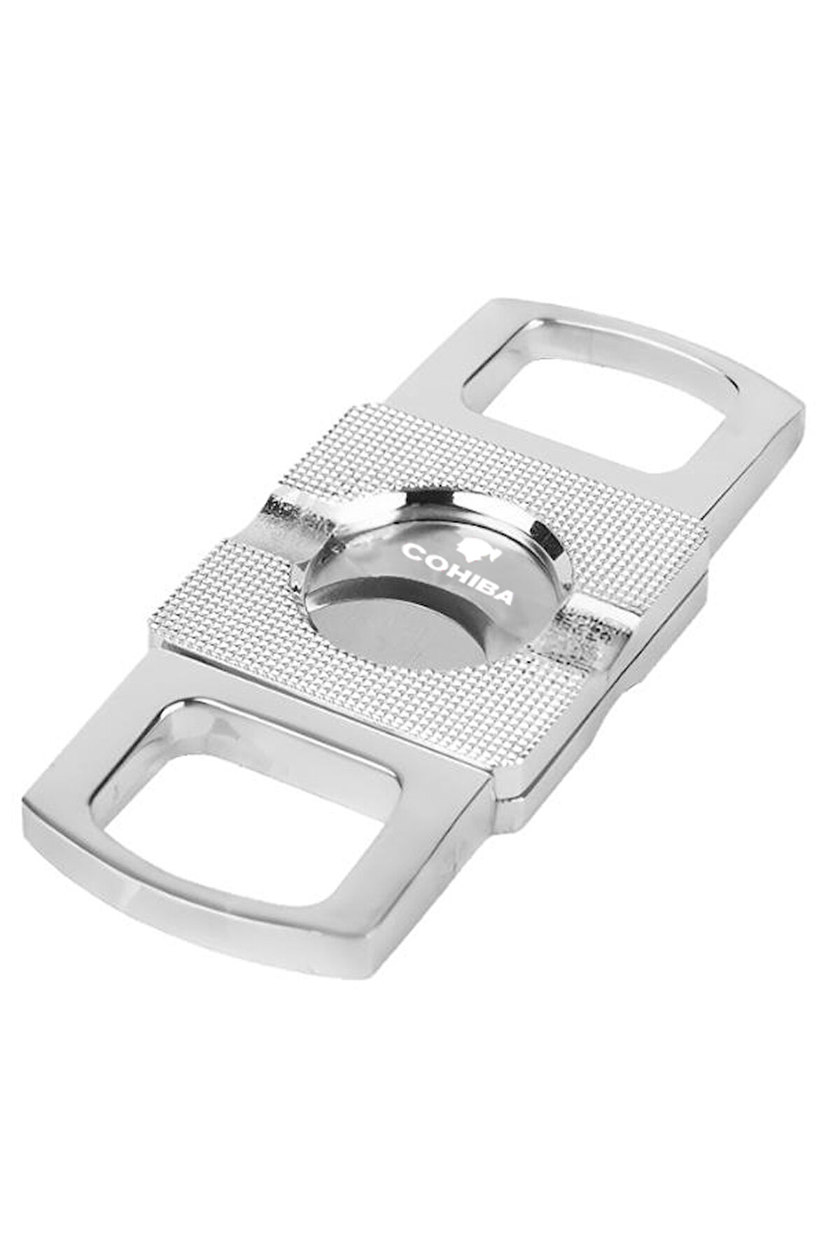 Cohiba Gümüş Düz Çizgi Detaylı Metal Puro Makası Kesici