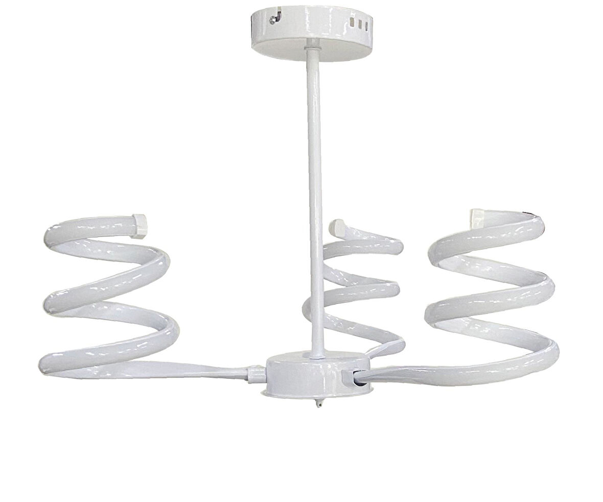 Spiral Led Avize 3lü Kollu Model Avize Beyaz