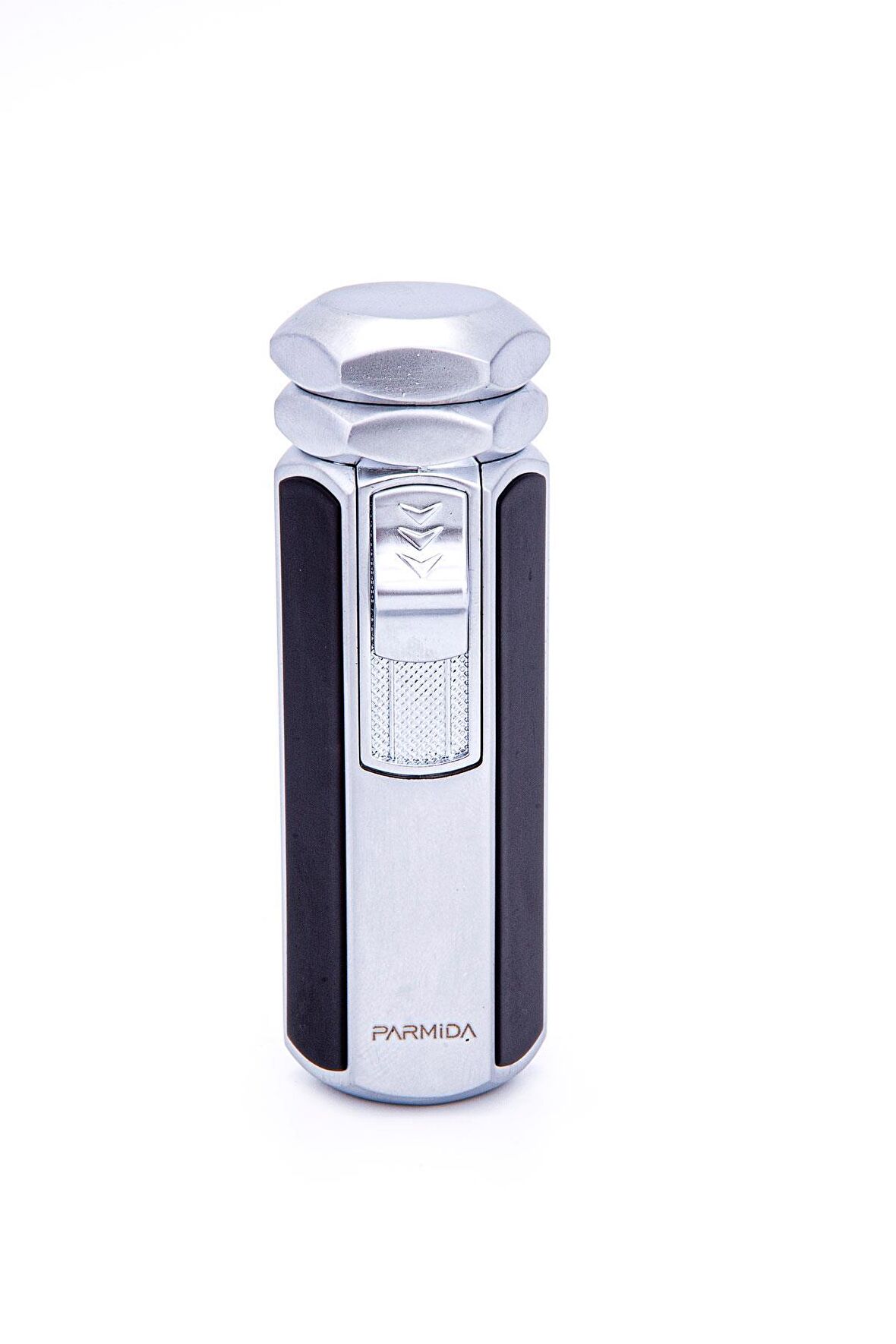 Parmida 4 Torch Pürmüz Gümüş-Siyah Metal Puro Çakmağı