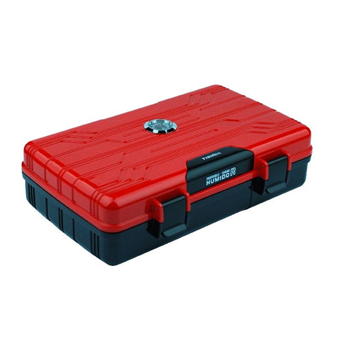 Parmida Seyahat Tipi Parlak Kırmızı Humidor Puro Kutusu
