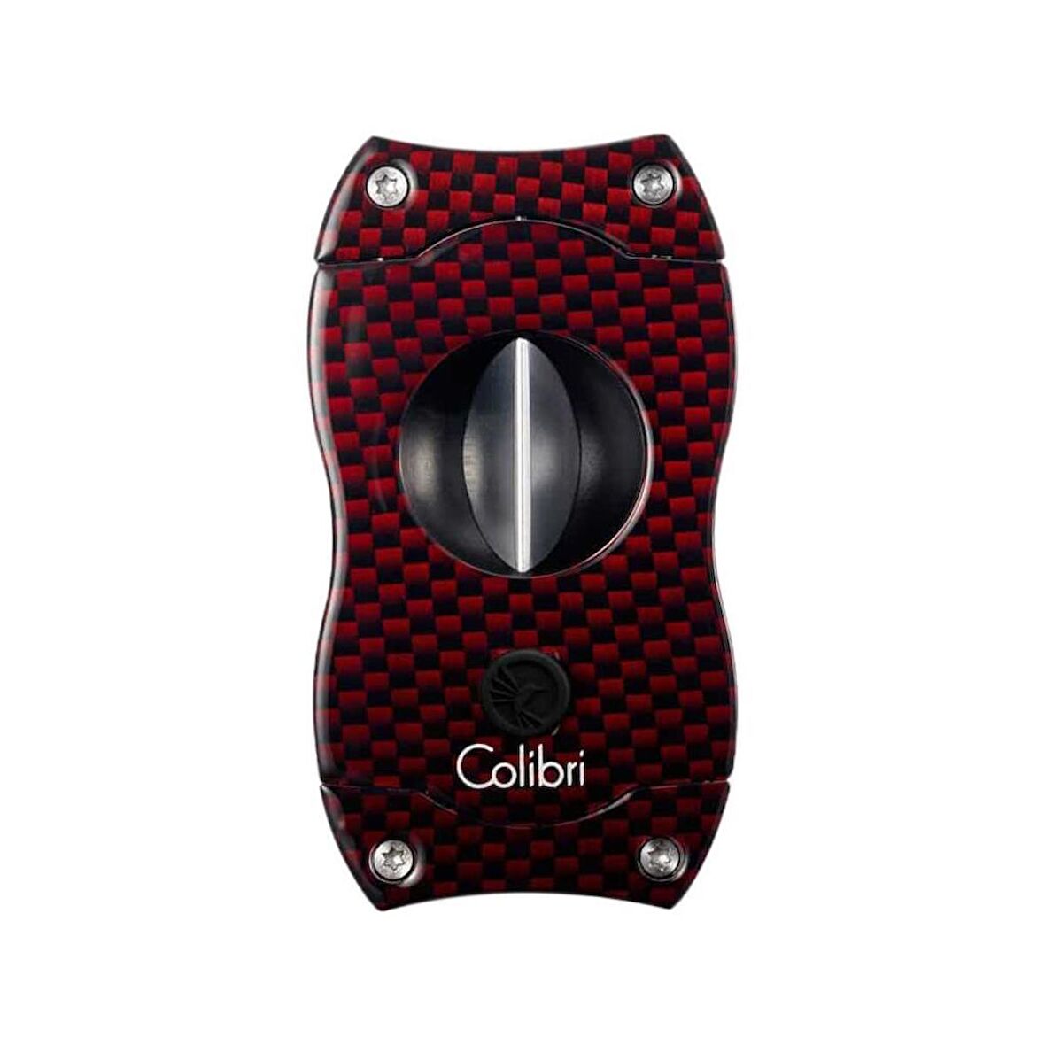 Colibri V-Cut Karbon Desenli Kırmızı Puro Kesici