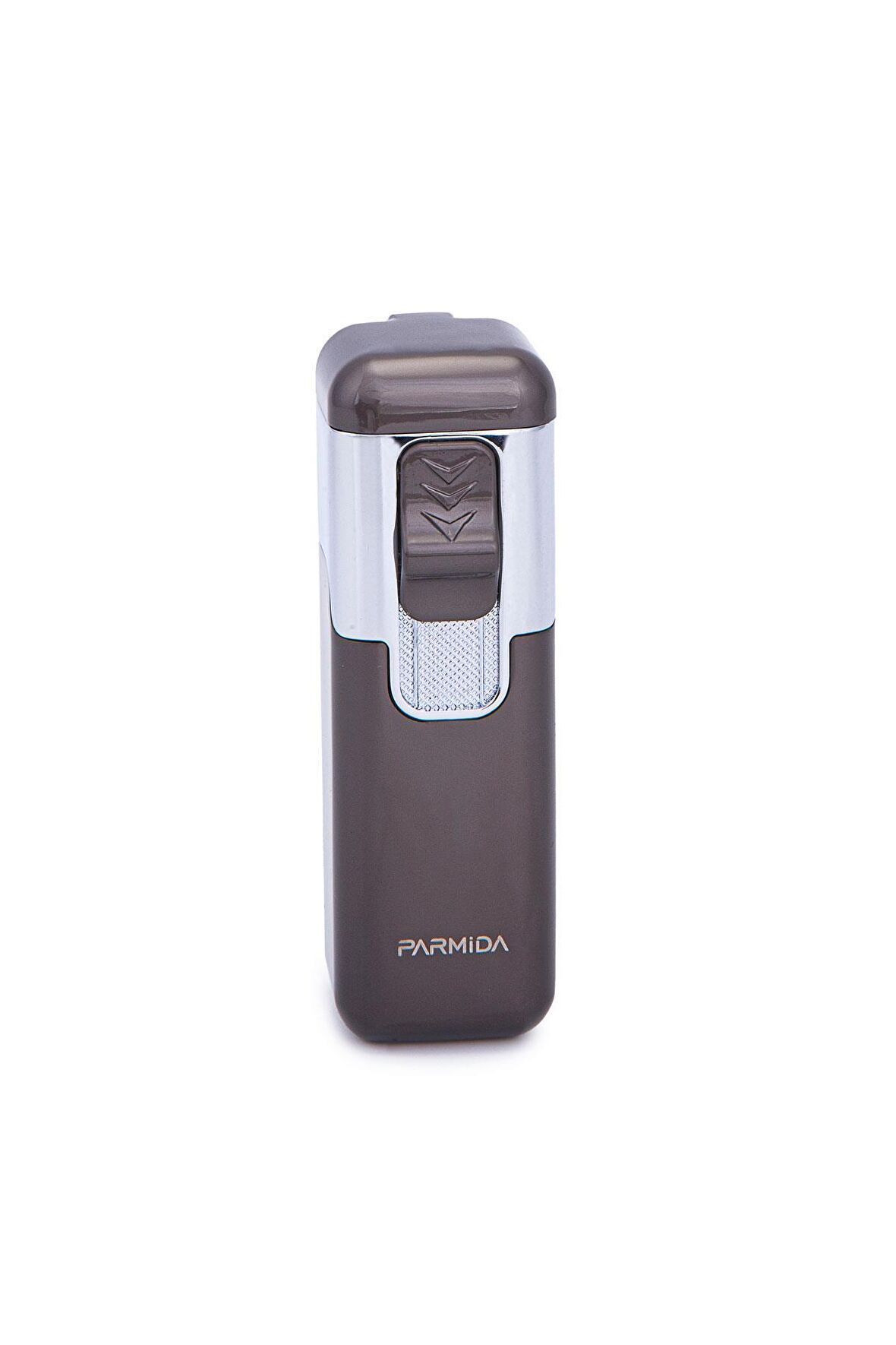 Parmida 4 Torch Pürmüz Gunmetal-Gümüş Metal Puro Çakmağı