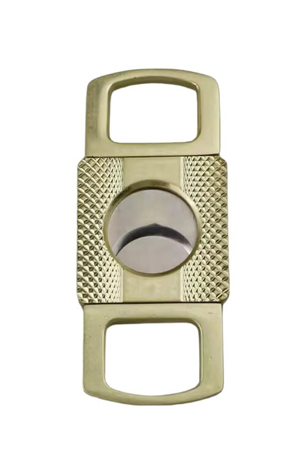 PQ Gold Düz Çizgi Desenli Metal İşlemeli Puro Makası Kesici