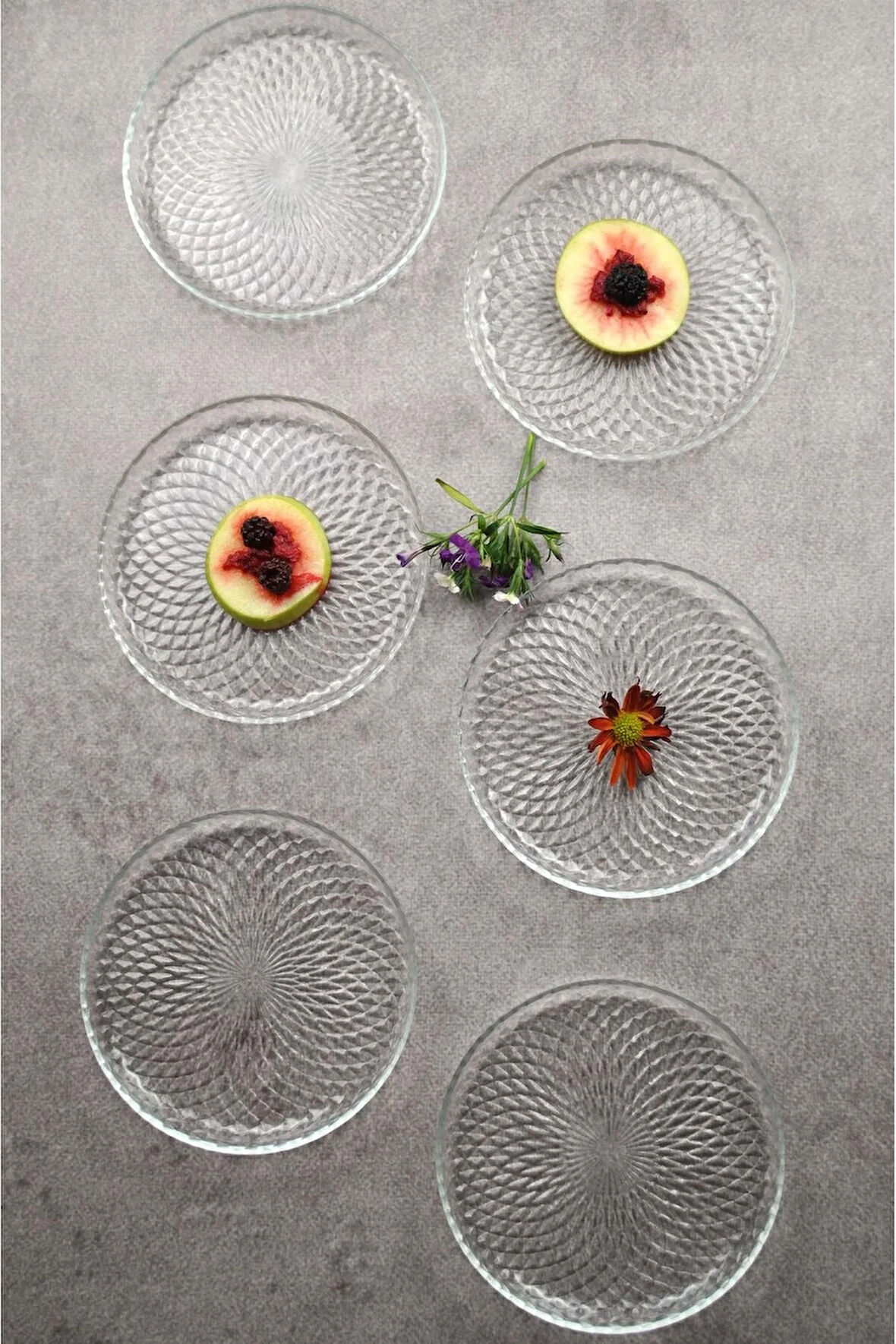Cam Mini Tatlı Pasta Tabağı 16 Cm Sunumluk Tabak Adenya
