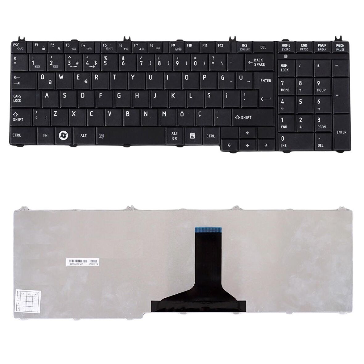 Toshiba Satellite L755-164, L755-167, L755-168, L755-169 Uyumlu Klavye Tuş Takımı Seti Siyah Türkçe