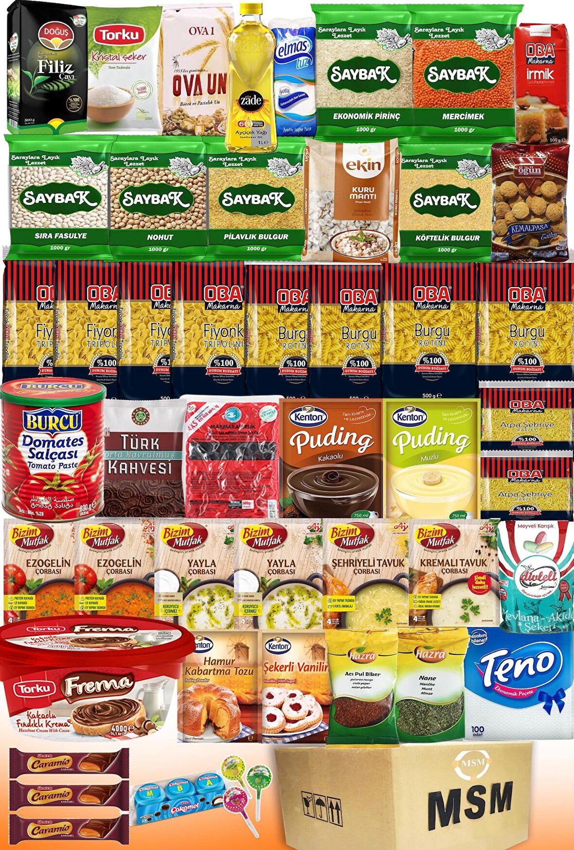 Ramazan Kolisi Erzak Paketi Mega Paket 45 Parça Çocuklar Için Çikolatalı Toplam 19kg No :14
