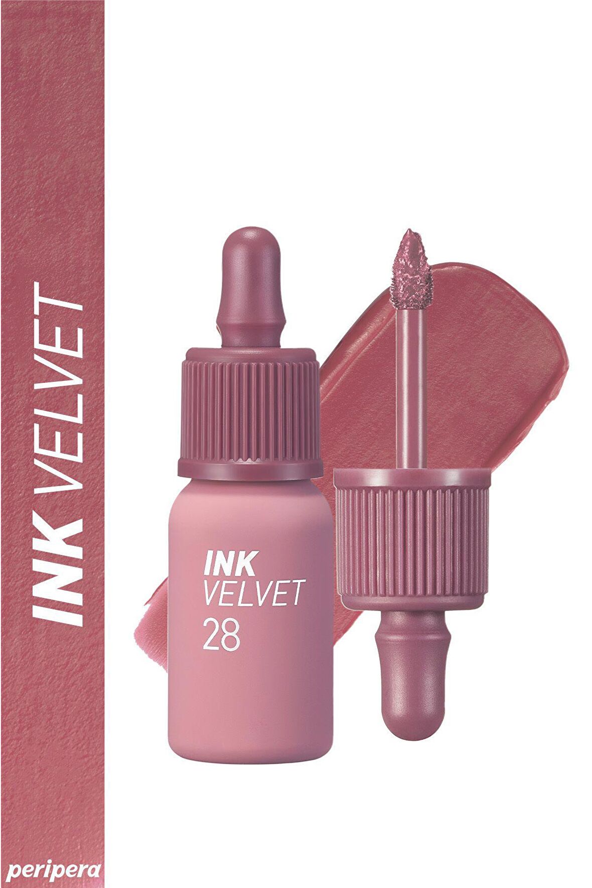 Yüksek Pigmentli, Kadife Görünümlü, Gün Boyu Kalıcı Tint Peripera Ink Velvet (28 Mauveful Nude)