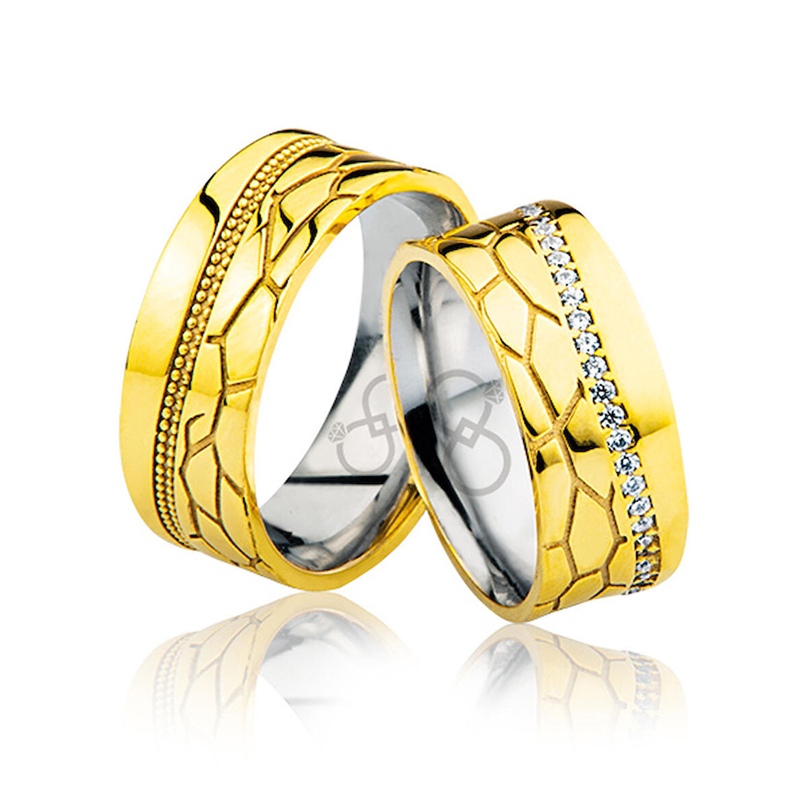 Desenli Altın Alyans 0702