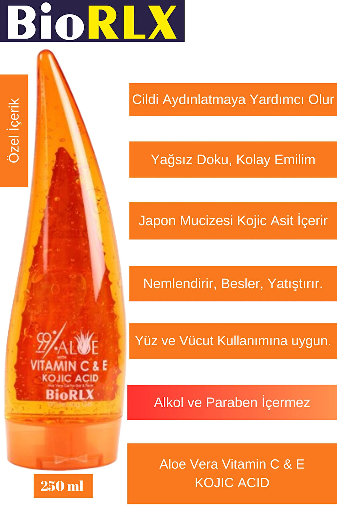 BioRLX Cilt Aydınlatıcı Jel - Whitening Gel 250 ml