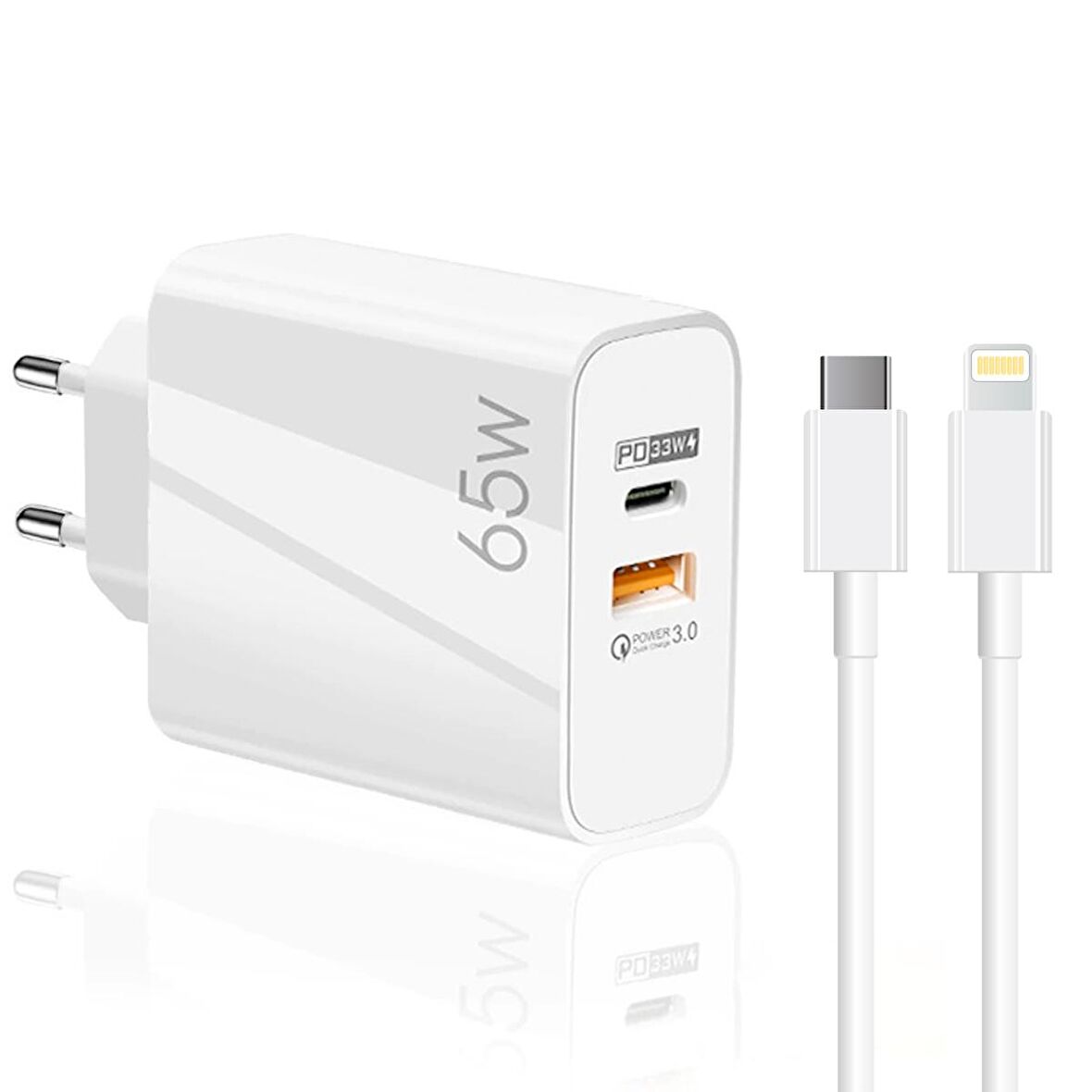 Winex Lightning - Type-C 65 Watt Hızlı Şarj Aleti Beyaz
