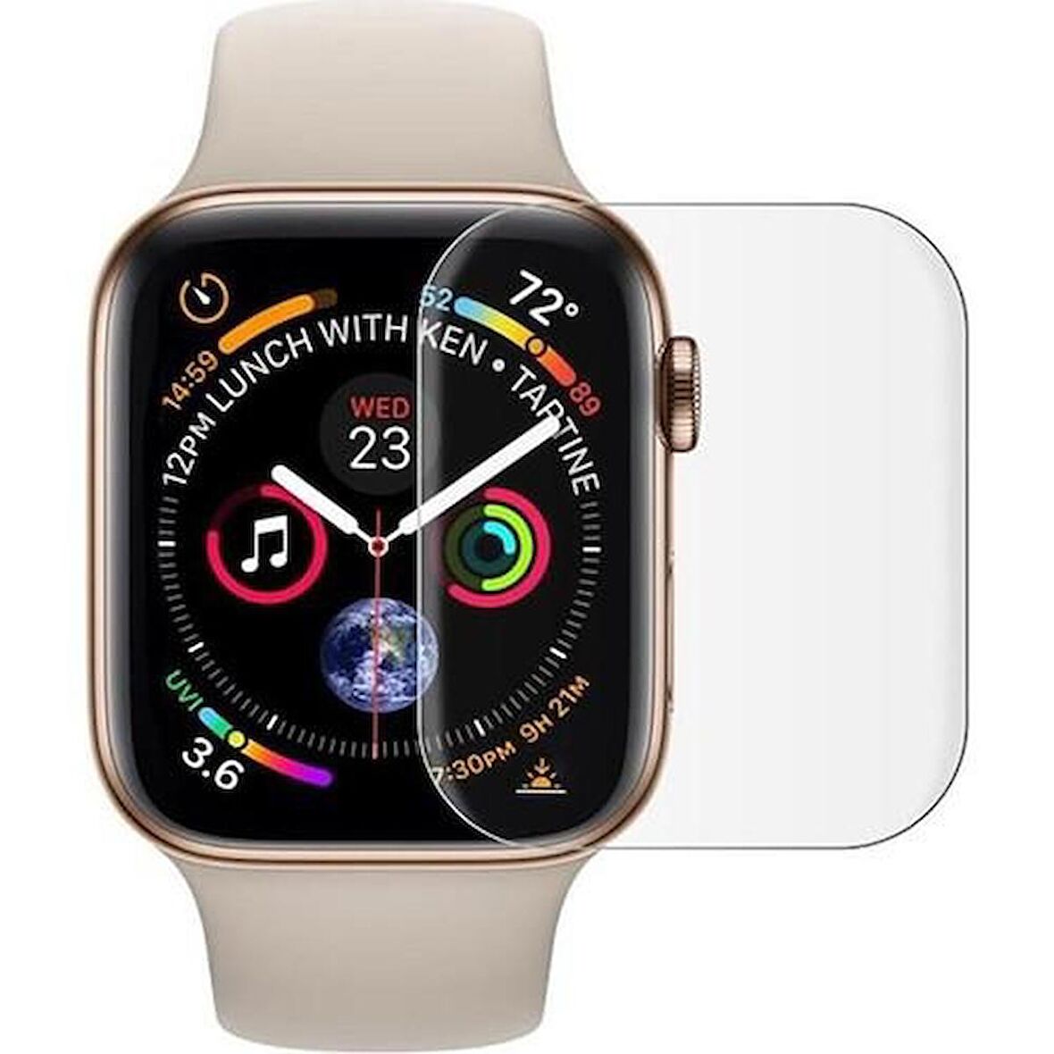 Apple Watch Uyumlu SE Ön Darbe Emici Ekran Koruyucu Nano Cam (4 Adet) 