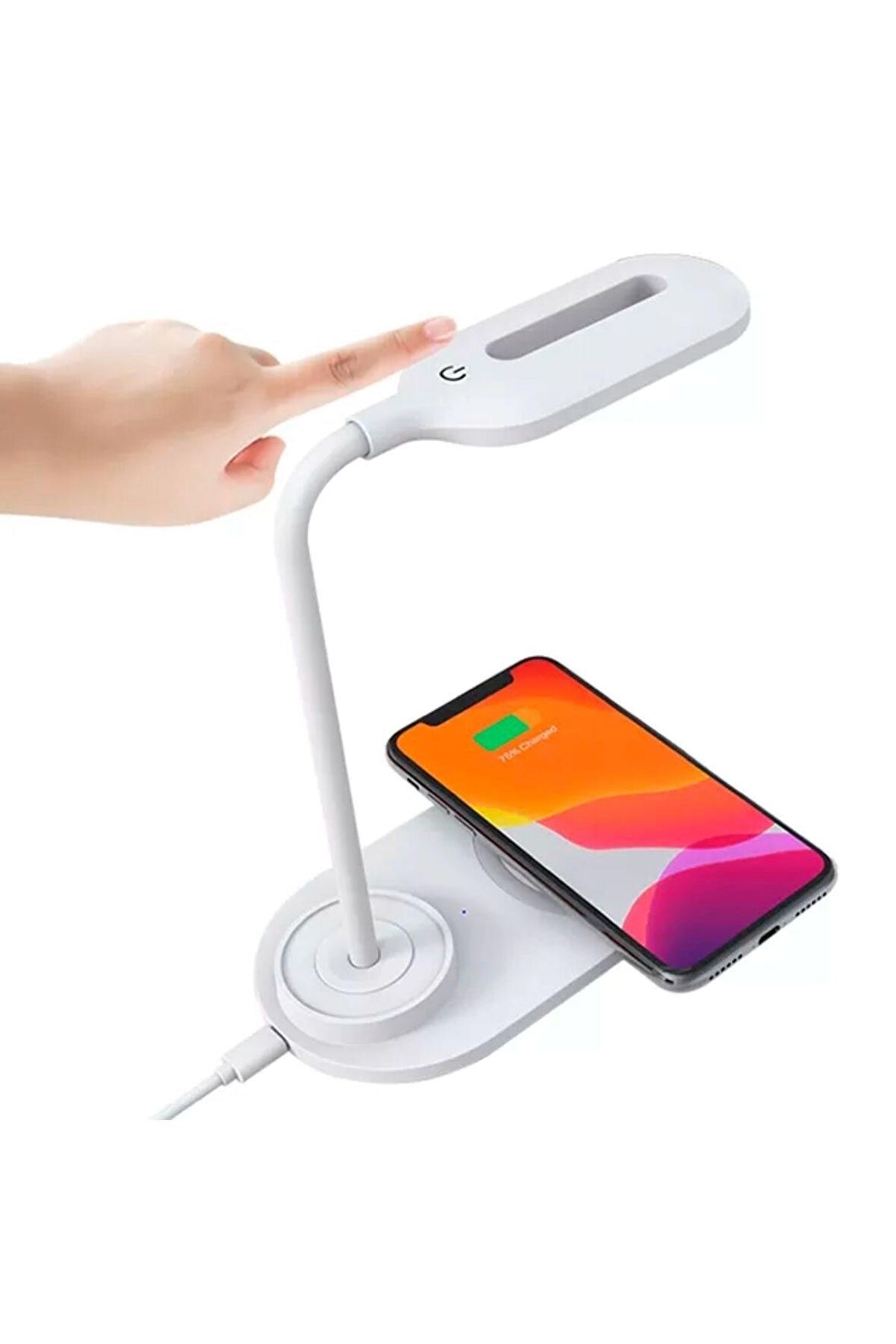 Dokunmatik LED Masa Lambası Wireless Şarj Standlı 360 Derece Esnek - 10W