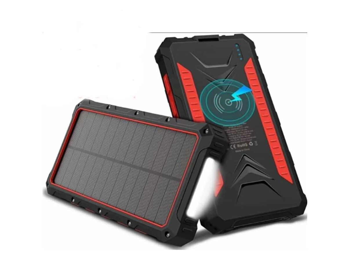 Güneş Enerjili Wireless Özellikli 20000 mAh  Solar Powerbank - 2+1 Çıkışlı