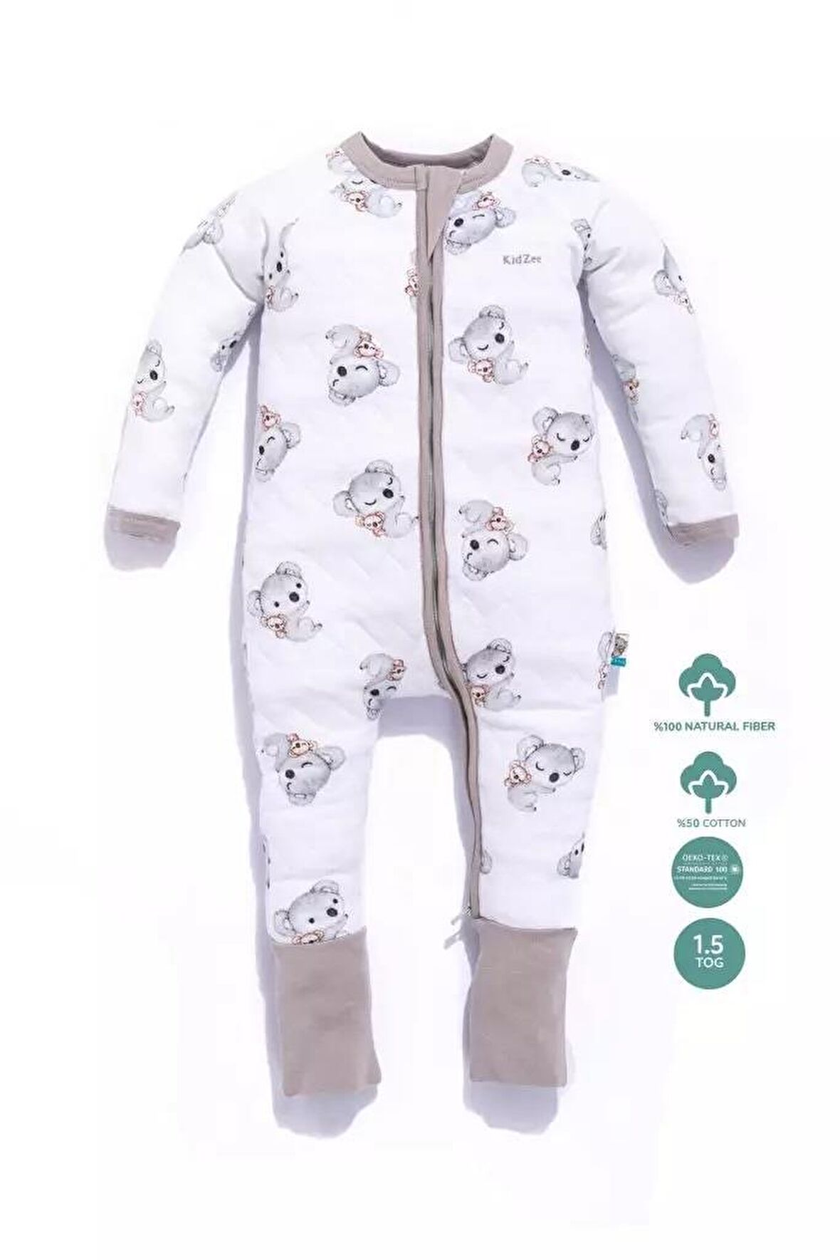 KidZee Unisex Uyku Tulumu, Koala Zee-Suit 1.5 TOG