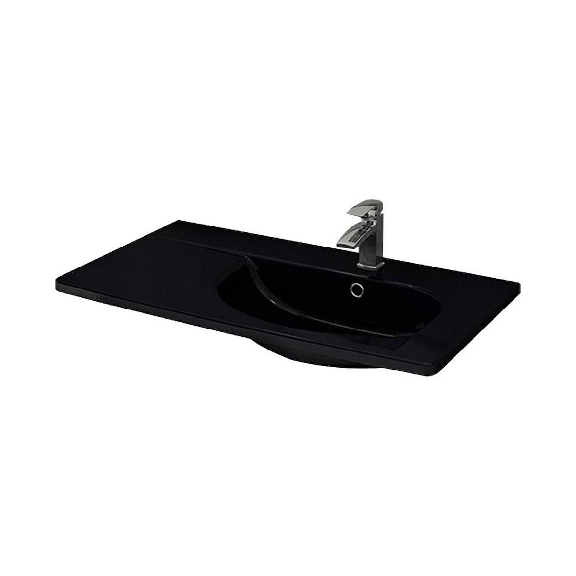 Bocchi Taormina Arch Etajerli Lavabo 86 Cm Parlak Siyah 1020-005-0126