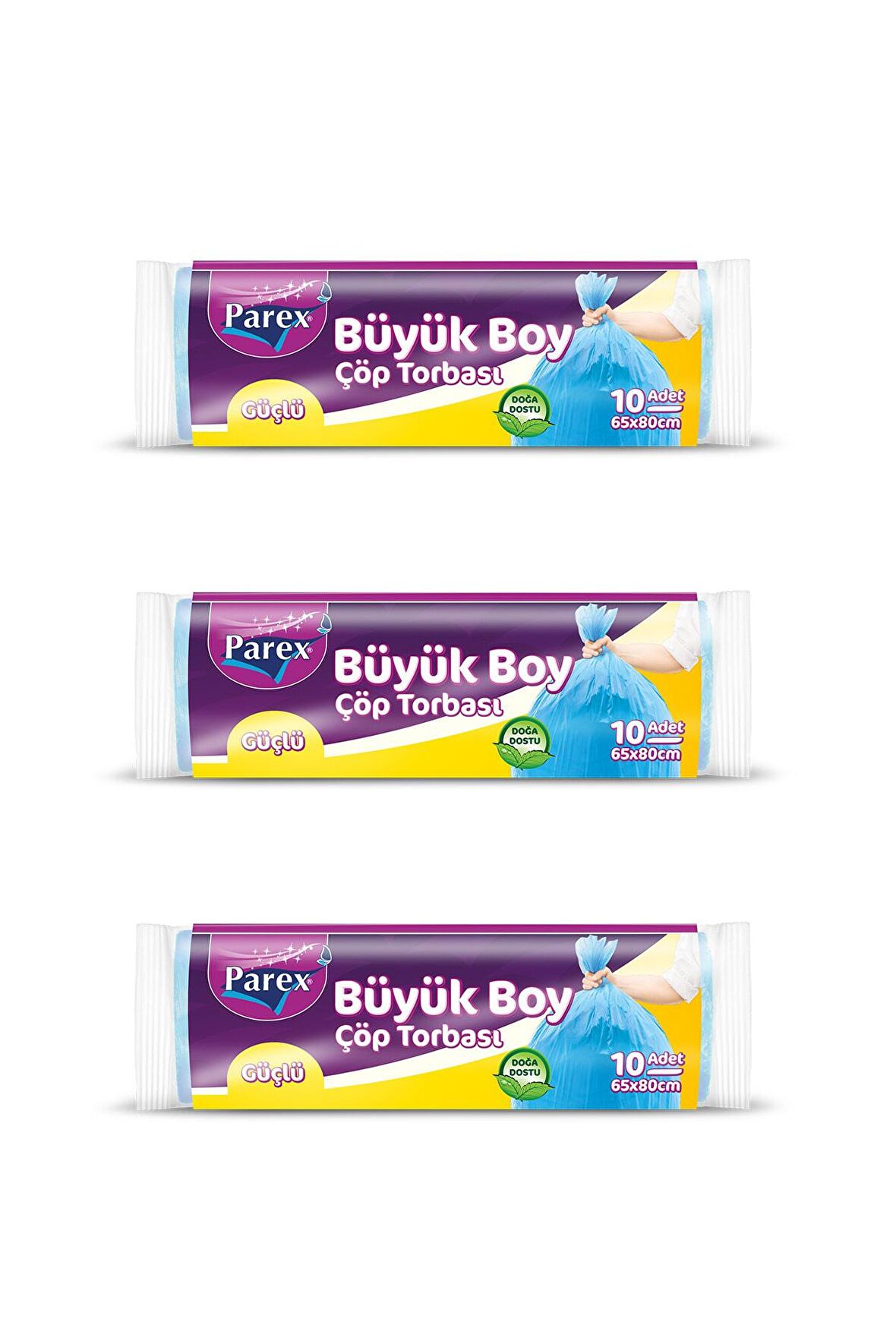 Parex Güçlü Büyük Boy Çöp Torbası Mavi 65 x 80 Cm 3 Paket