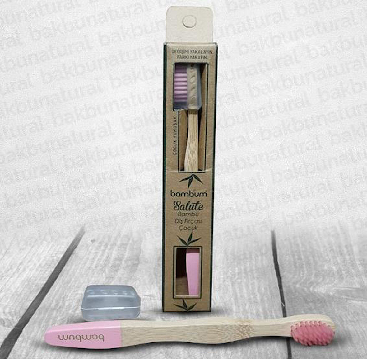 Bambum Salute - Bambu Diş Fırçası Çocuk Pembe