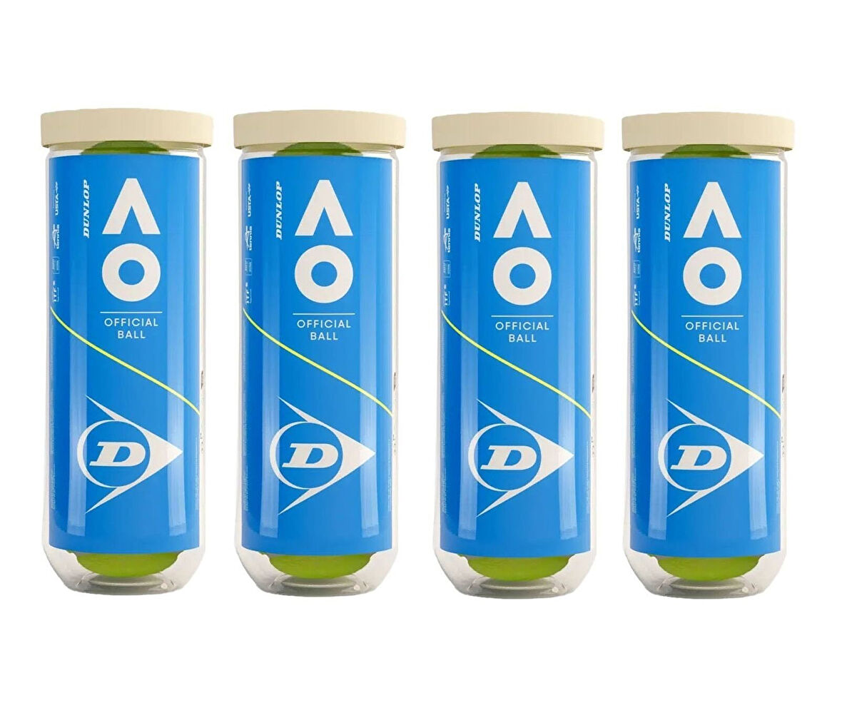 Dunlop Australian Open 3'lü 4 Kutu Tenis Topu