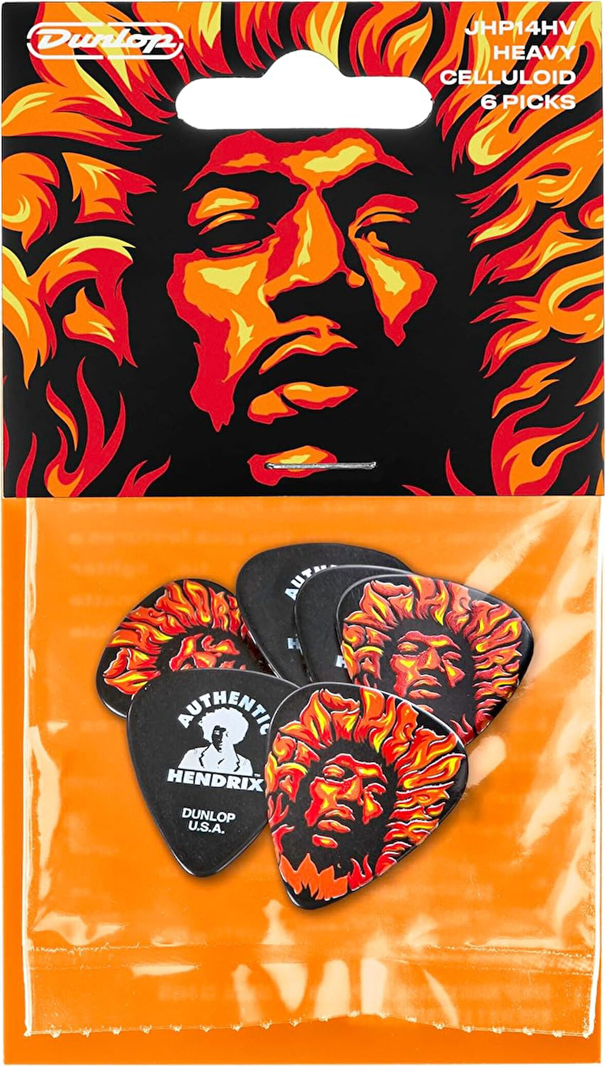 Jim Dunlop JHP14HV Hendrix Gitar Penası Voodoo Fire 6'lı Paket 