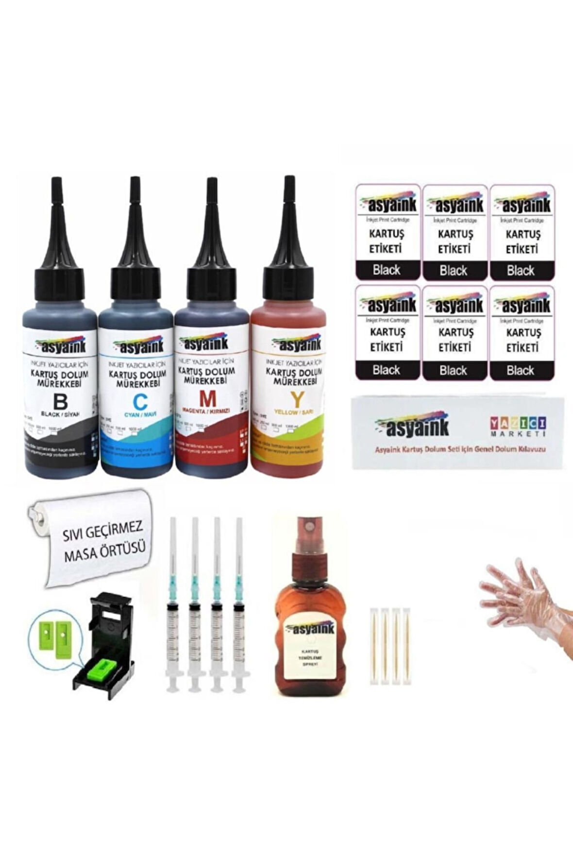 Hp Deskjet F2275 / F2276 Muadil Kartuş Dolum Seti 4x100ml 4 Renk