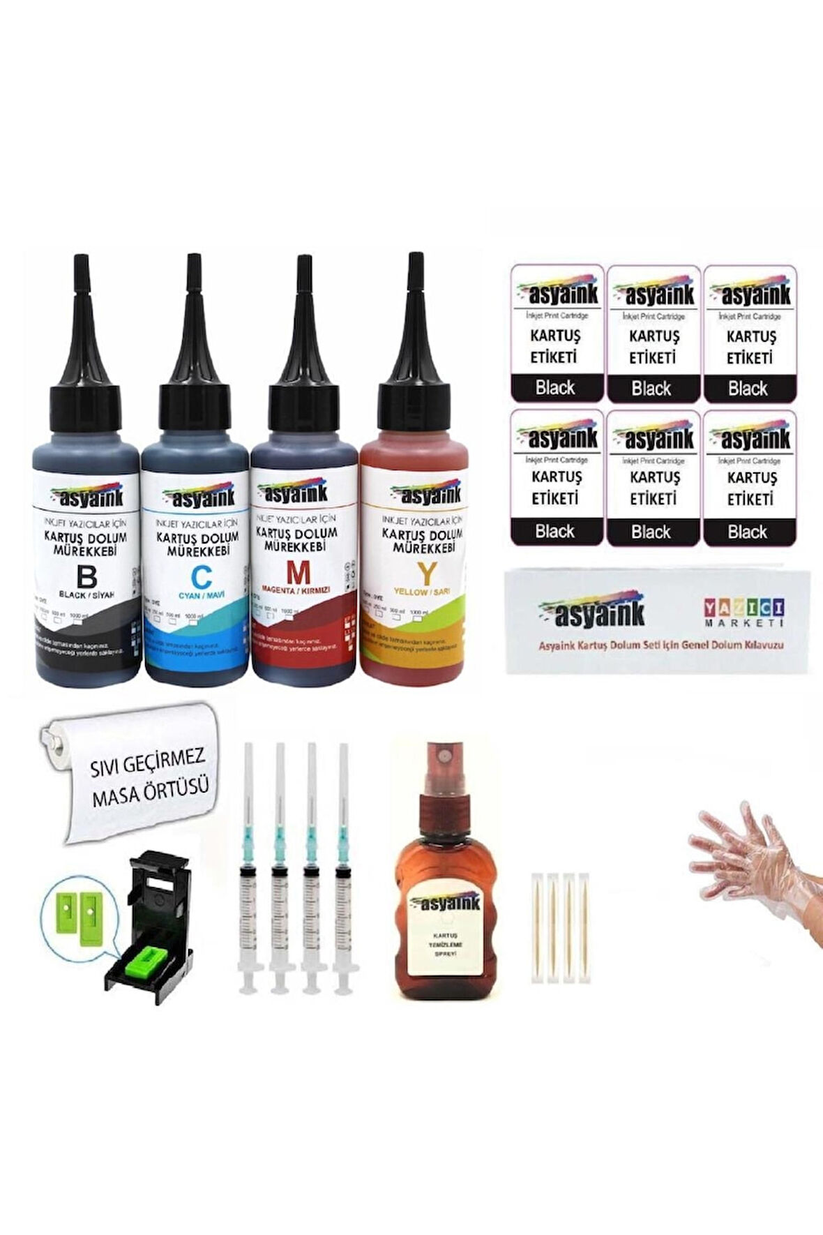 Hp Deskjet D2345/d2360 Muadil Kartuş Dolum Seti 4x100ml 4 Renk