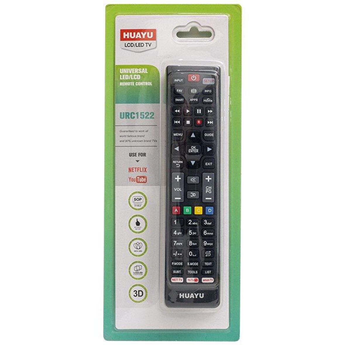 Huayu URC1522 Net Tv-Youtube-Amazon Universal LCD-LED Tv Kumandası