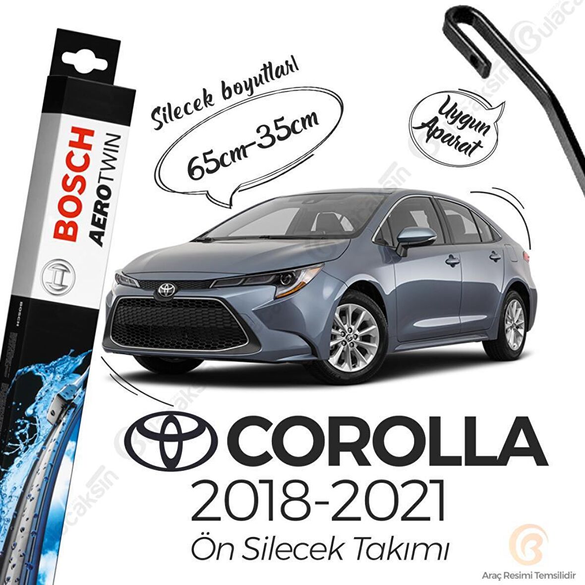 Toyota Corolla Muz Silecek Takımı (2018-2021) Bosch Aerotwin