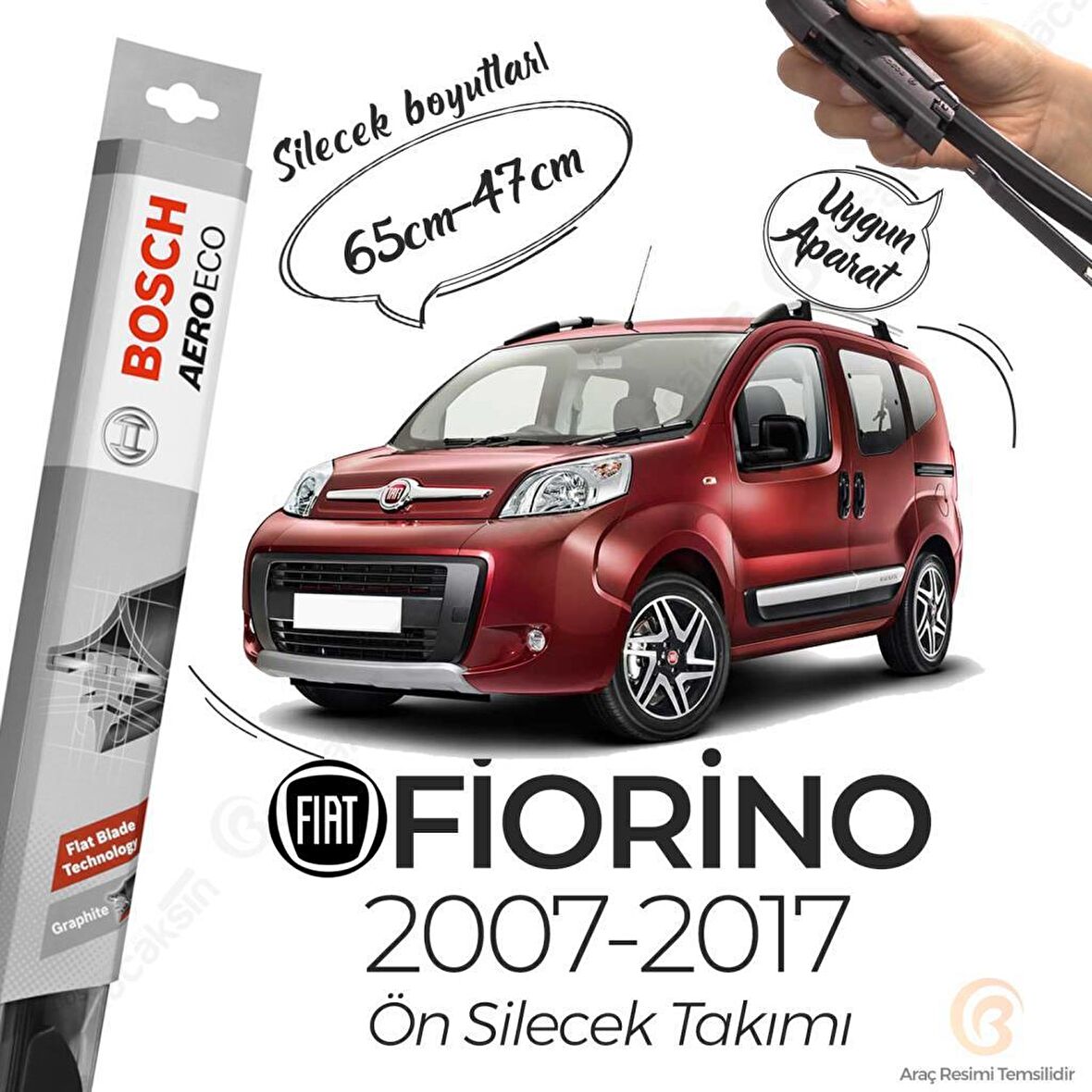 Fiat Fiorino Muz Silecek Takımı (2008-2017) Bosch Aeroeco