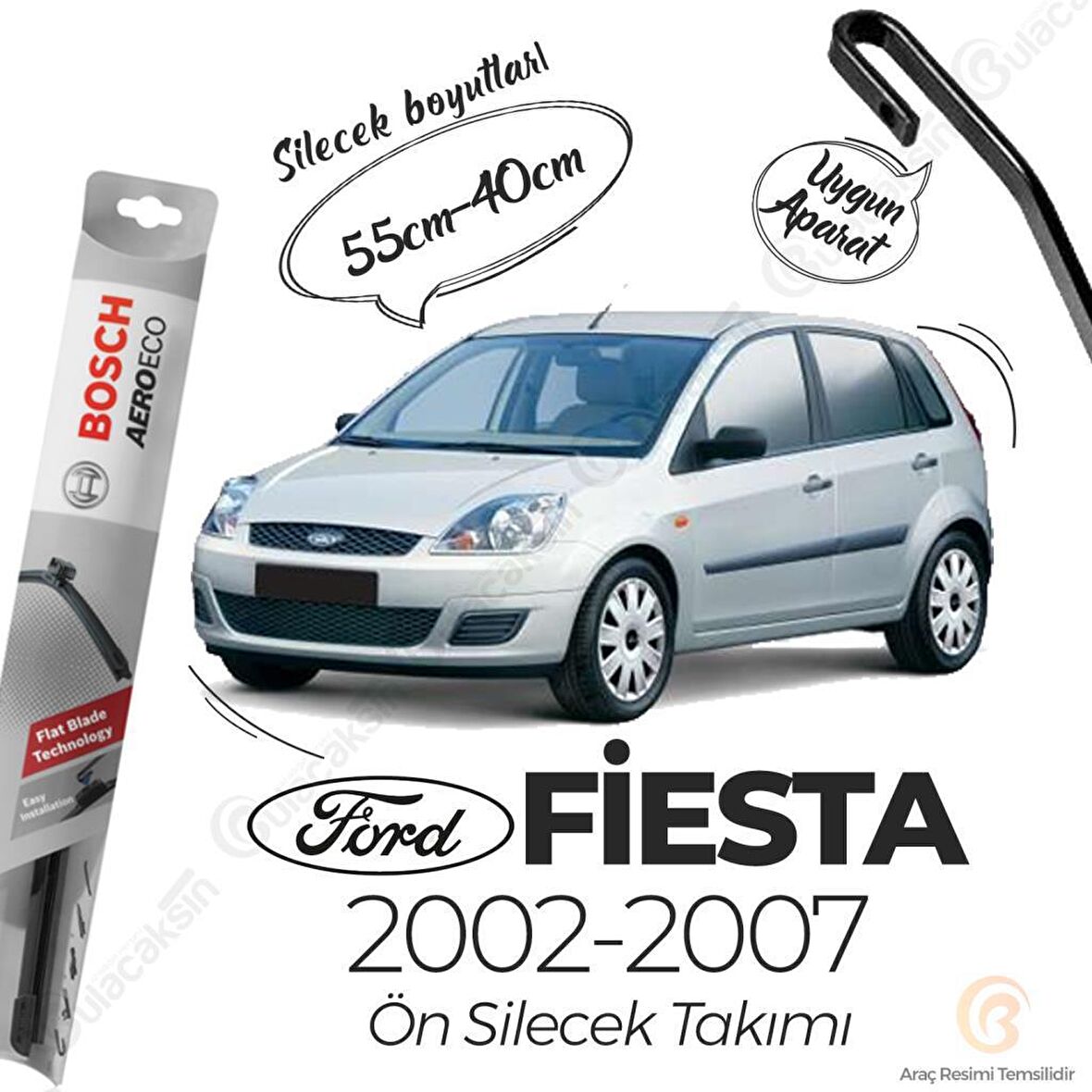 Ford Fiesta Muz Silecek Takımı (2002-2007) Bosch Aeroeco