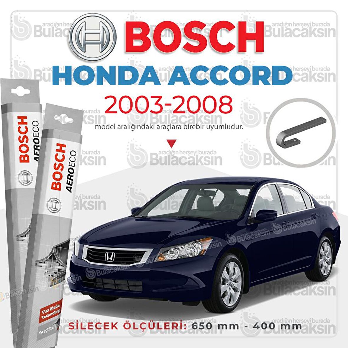 Honda Accord Muz Silecek Takımı (2003-2008) Bosch Aeroeco