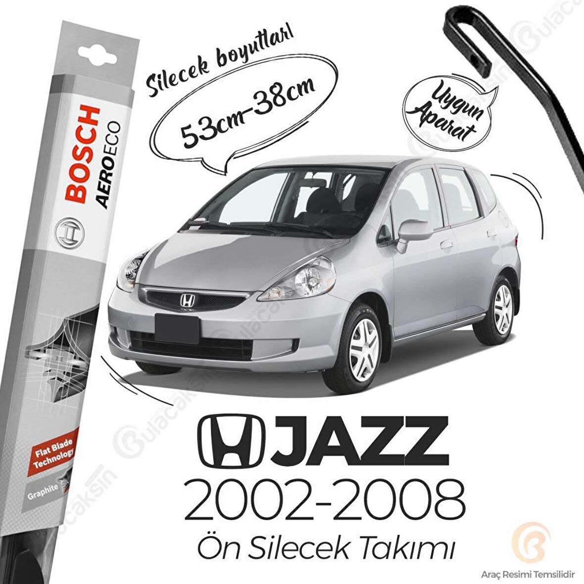 Honda Jazz Muz Silecek Takımı (2002-2008) Bosch Aeroeco